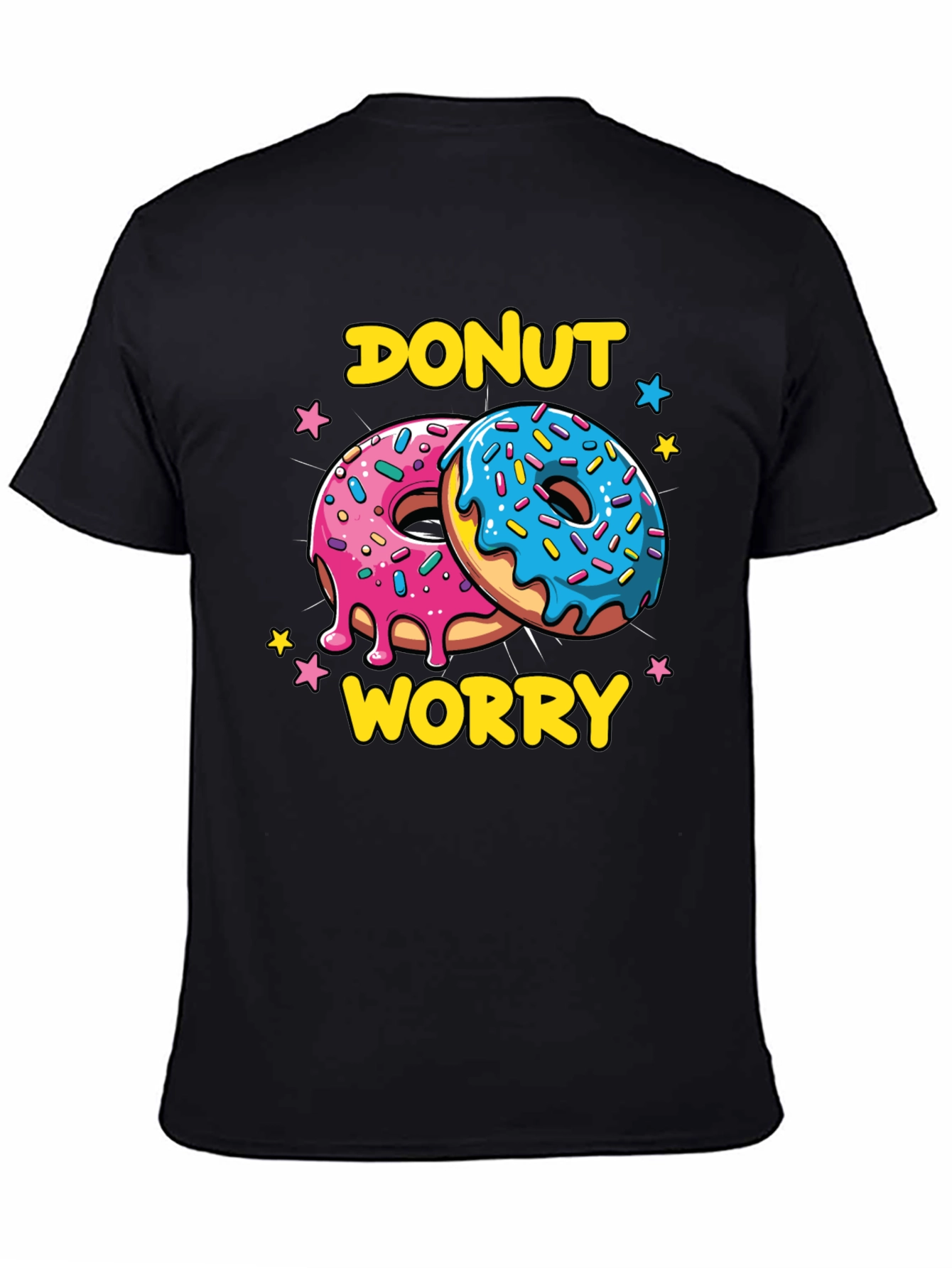 Black Donut Worry Graphic Tee - Comfort and Style view 4
