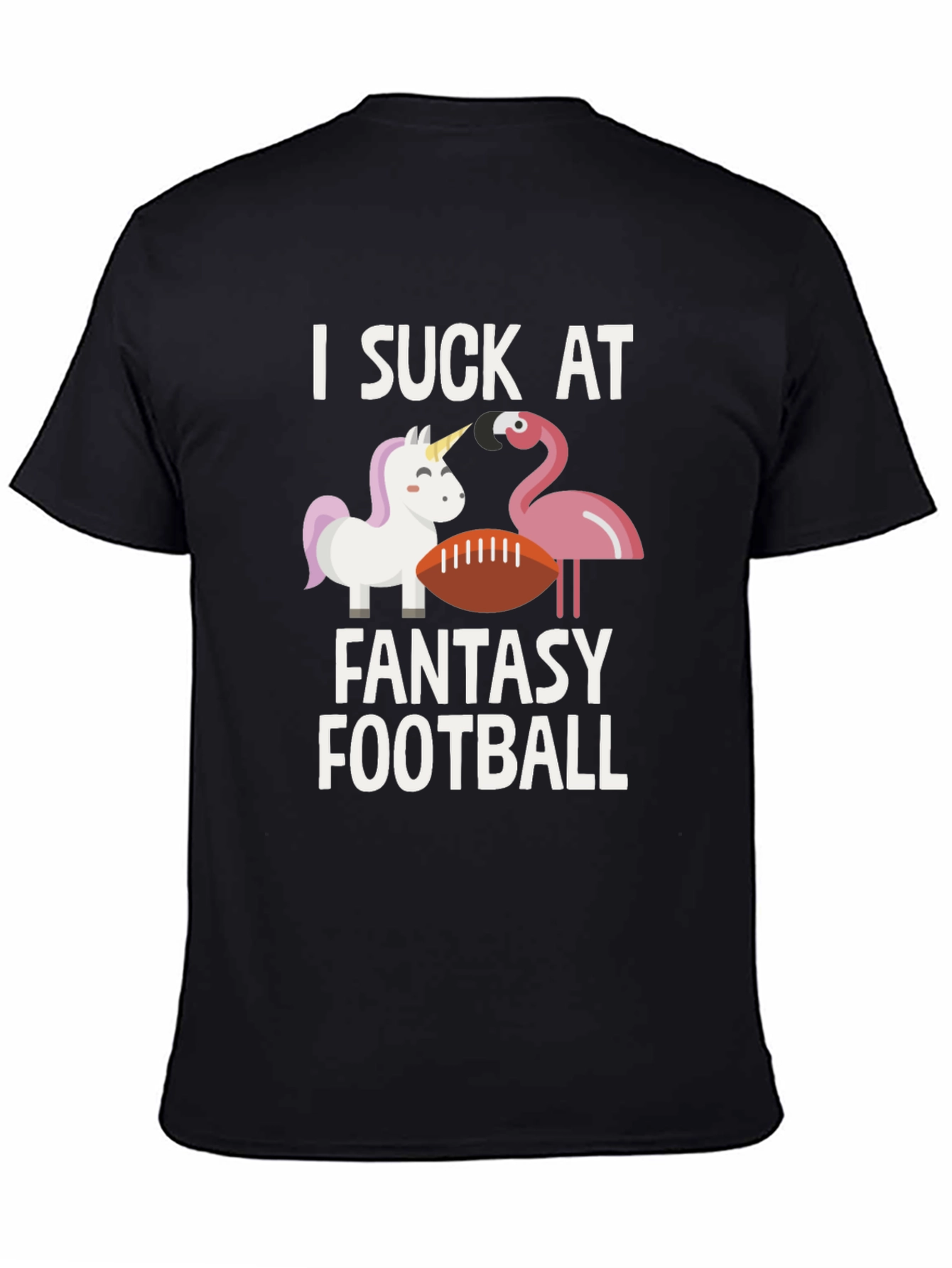Black I Suck at Fantasy Football T-Shirt view 4