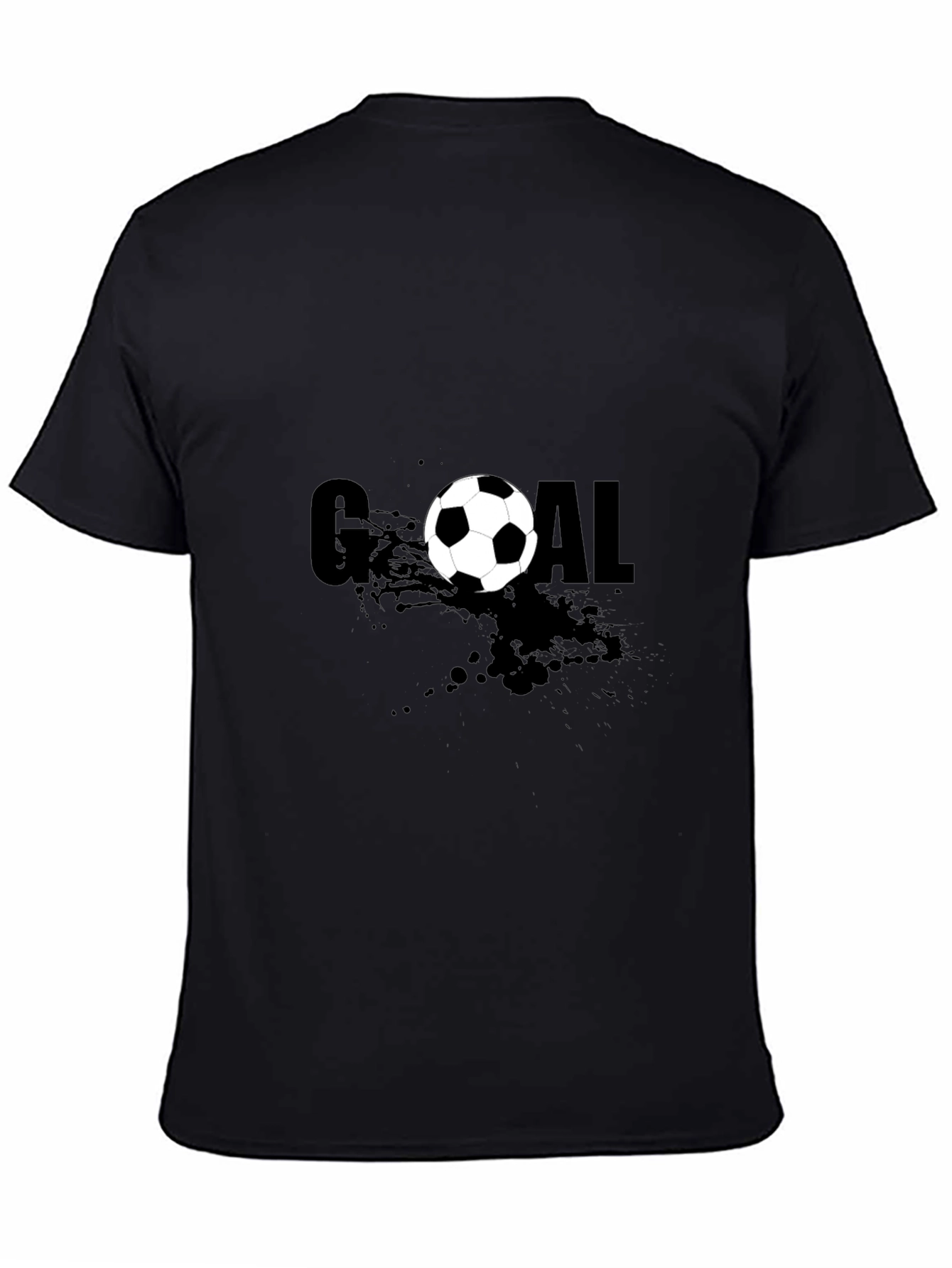 Black Goal T-Shirt Soccer Ball Design view 4