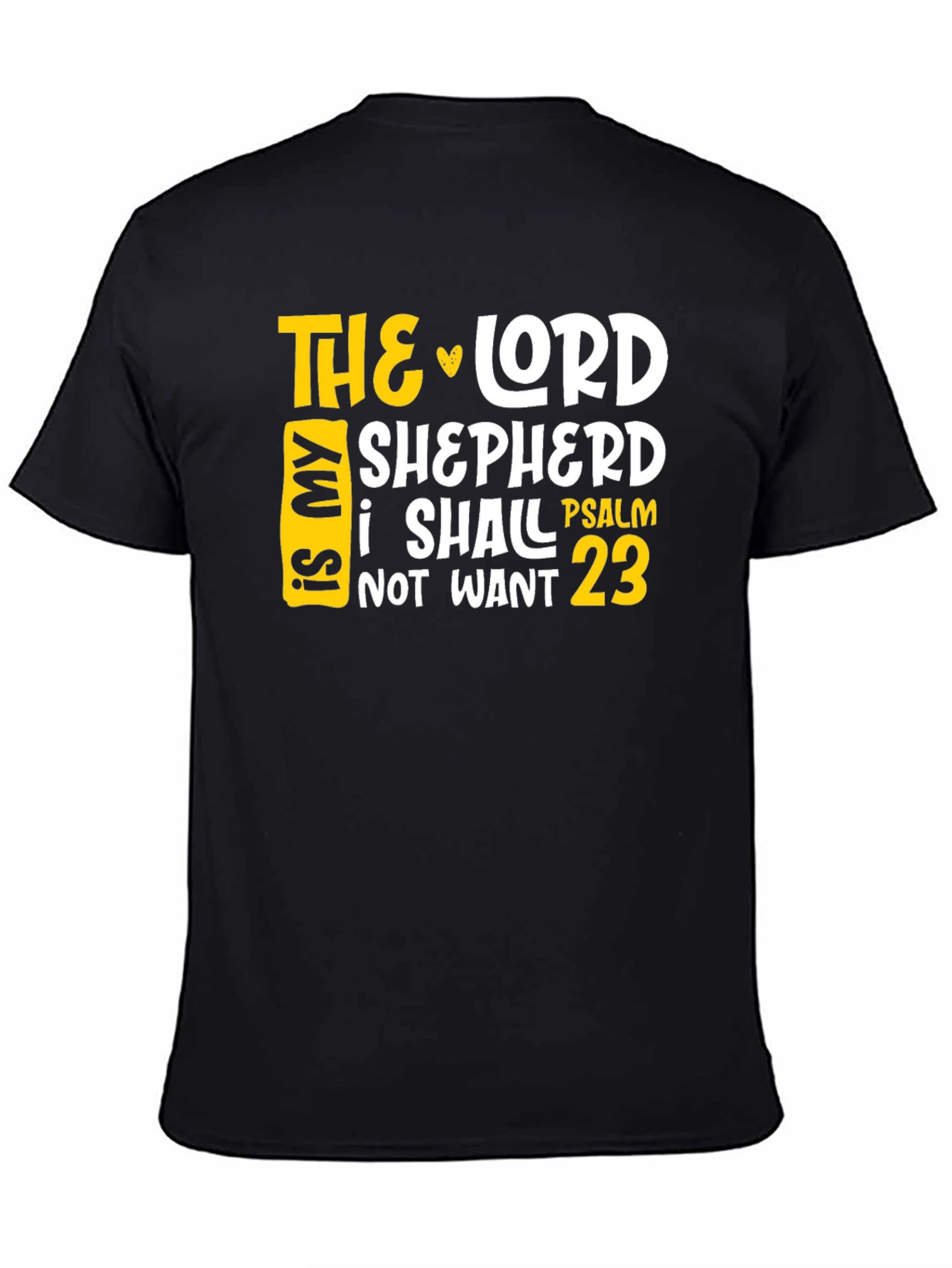 Black The Lord is My Shepherd Psalm 23 T-Shirt view 4