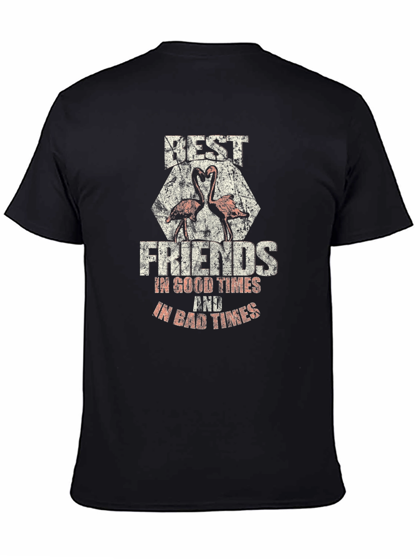 Black Best Friends Flamingo Graphic Tee view 4