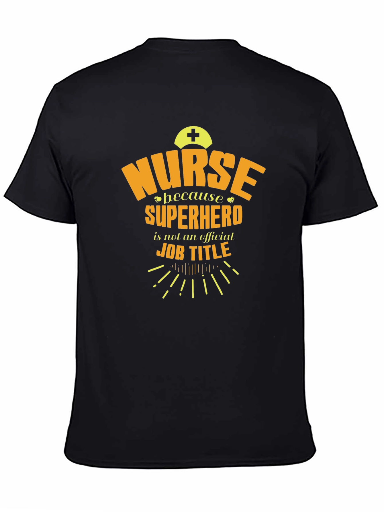 Black Nurse Superhero Job Title T-Shirt view 4