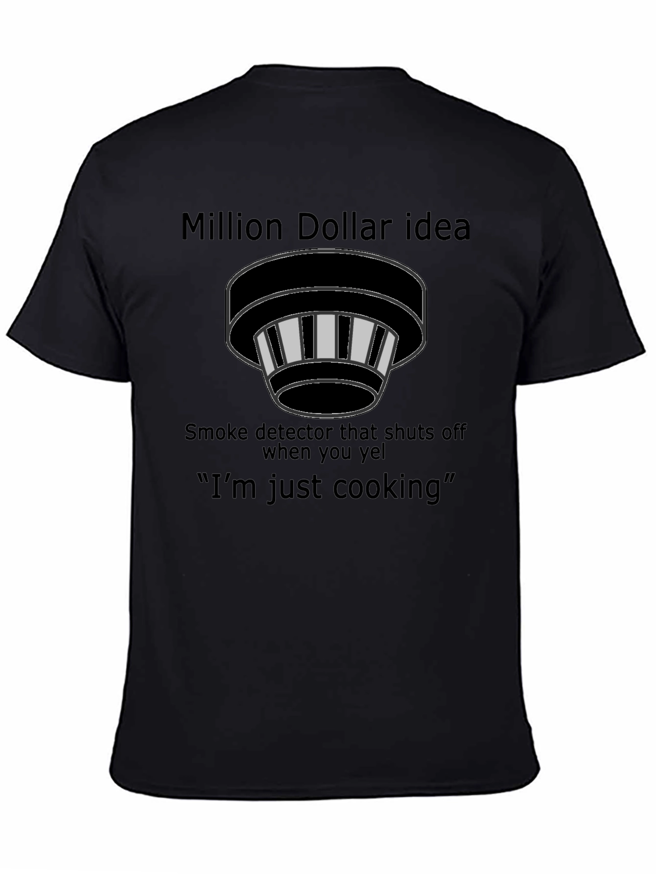 Black Smoke Detector Humor T-Shirt view 4