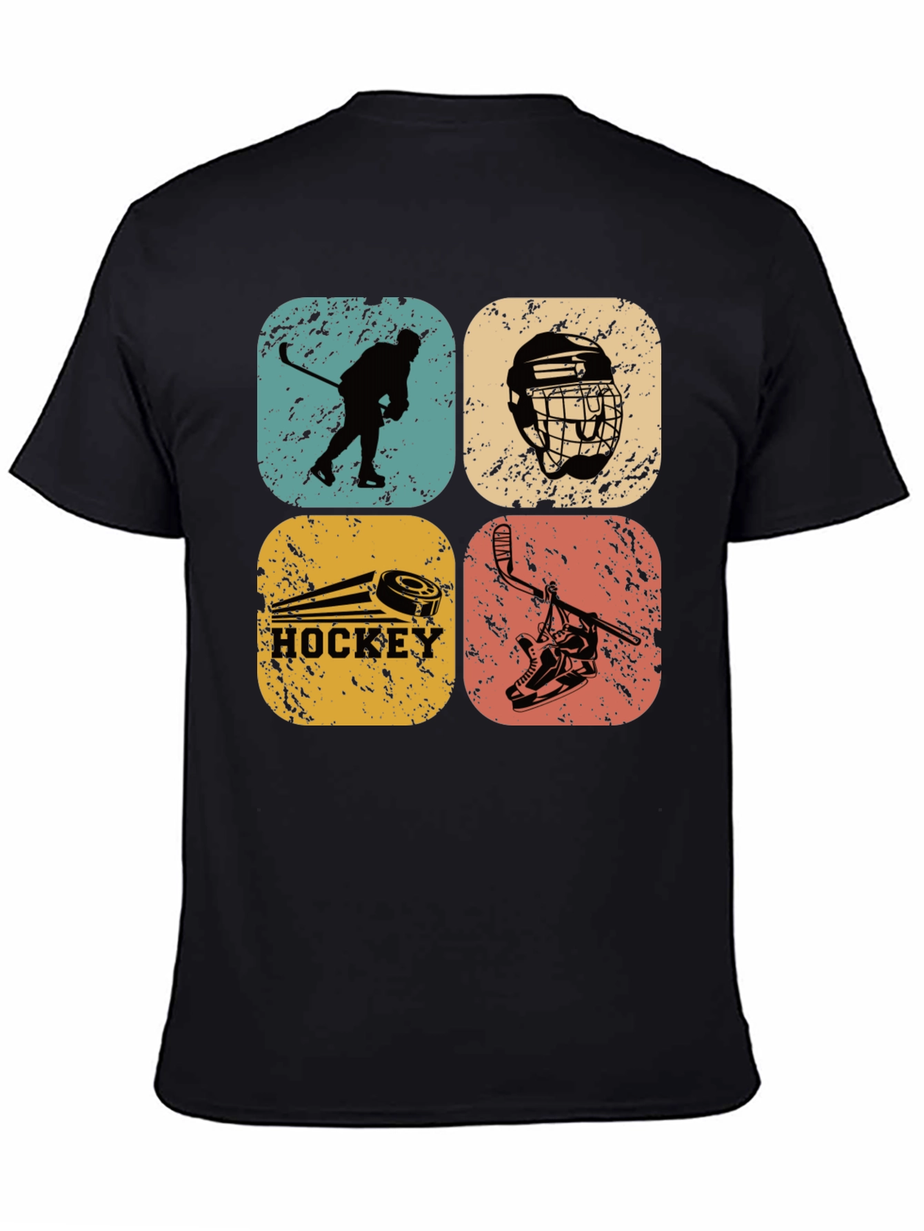 Black Vintage Hockey Graphic Tee - Retro Style view 4