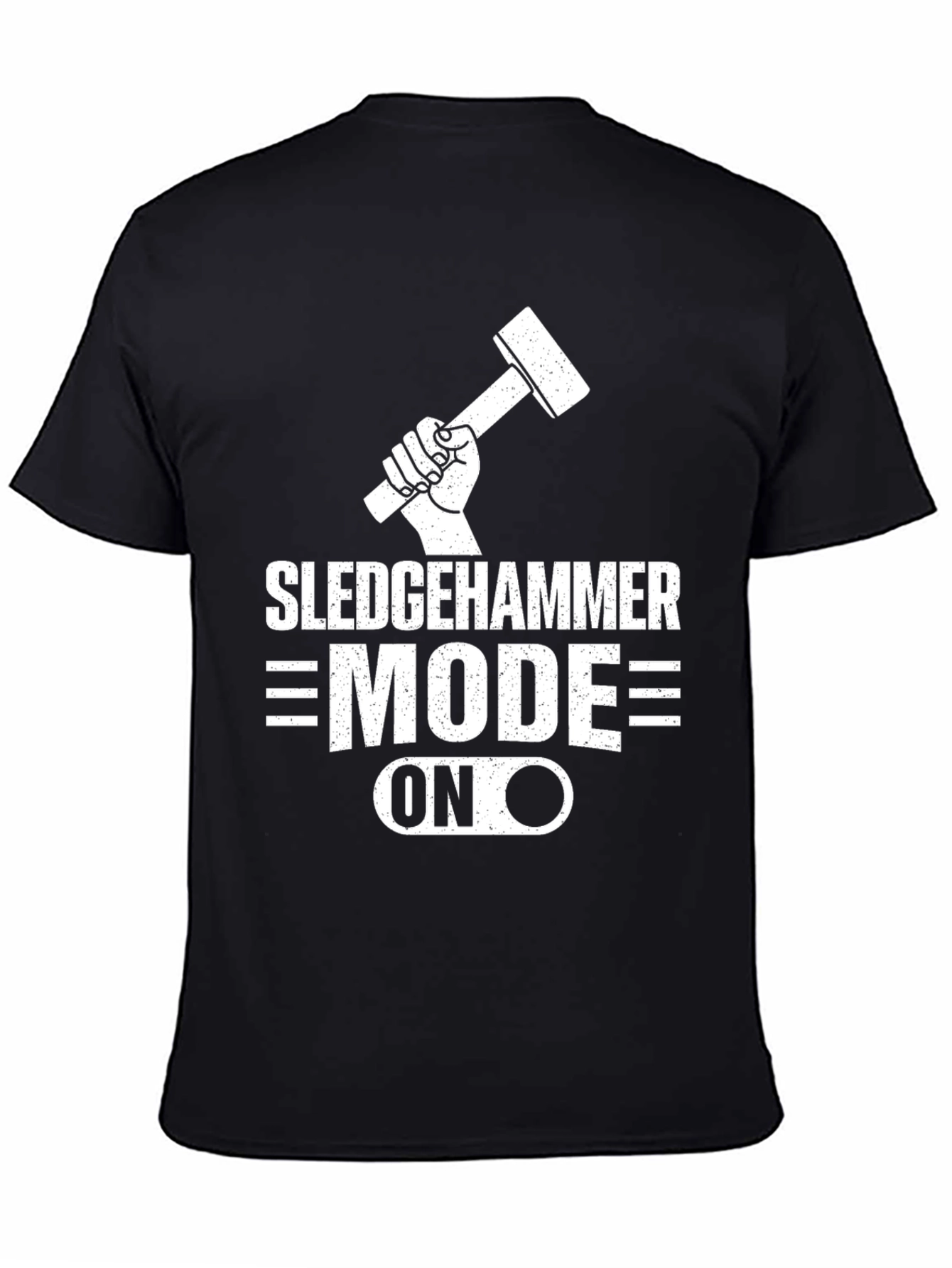 Black Sledgehammer Mode ON Black T-Shirt view 4