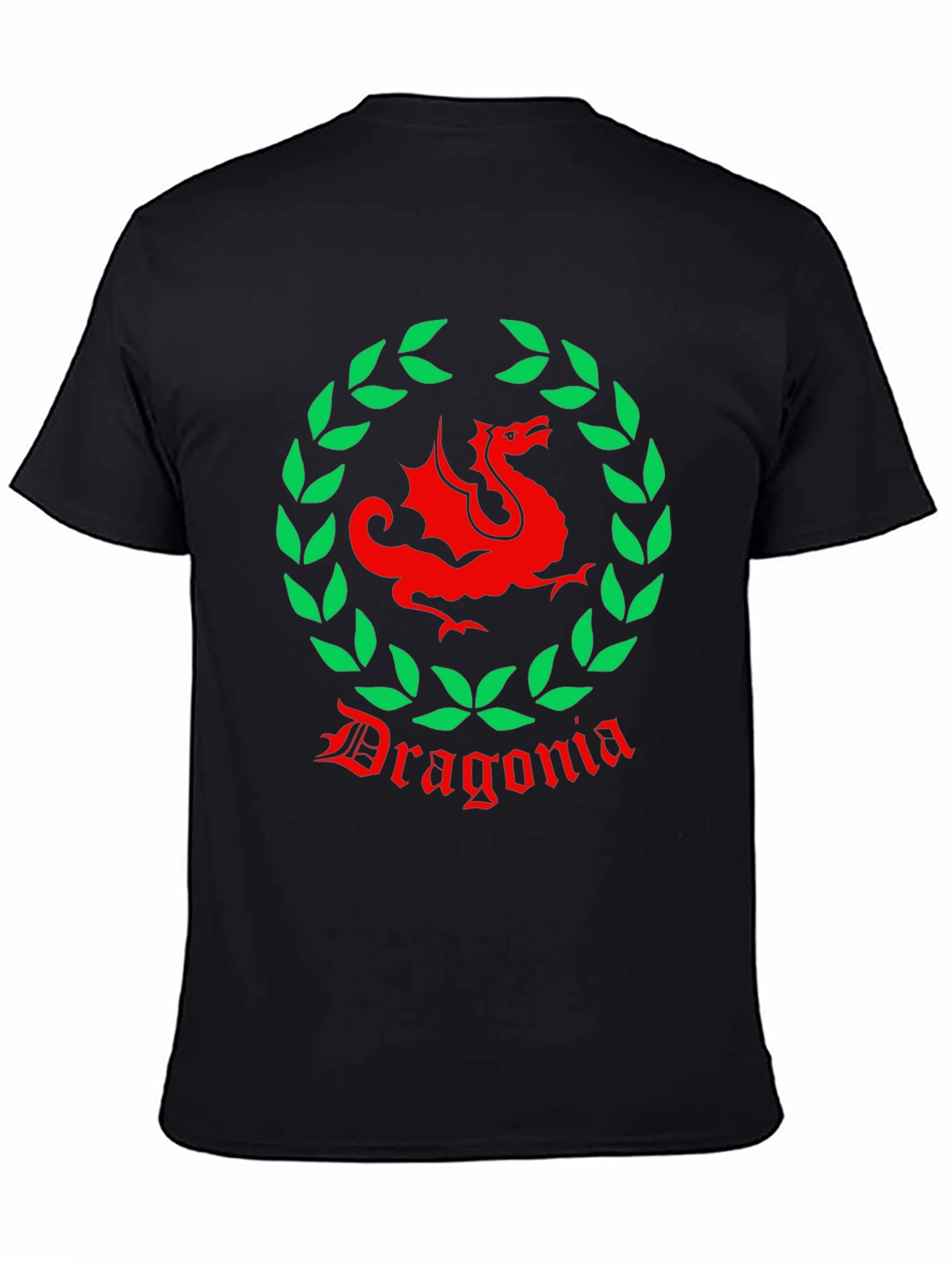 Black Dragonia T-Shirt - Dragon & Laurel Design view 4