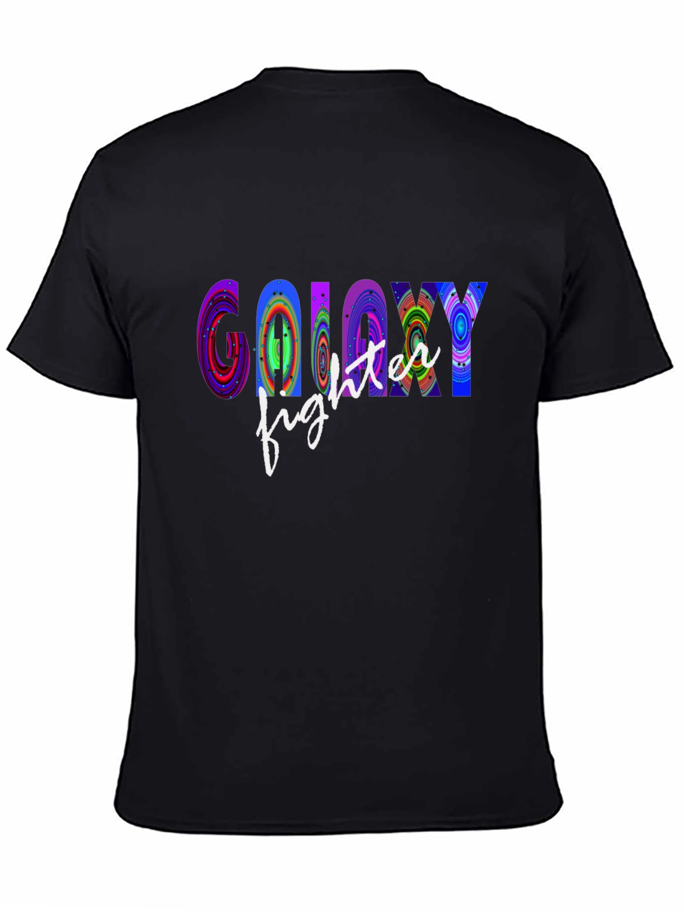 Black Galaxy Fighter Graphic T-Shirt - Cool Novelty Tee view 4