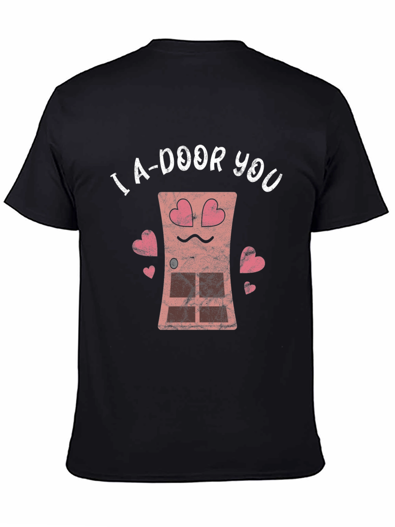 Black I A-Door You T-Shirt - Funny Valentine's Day Tee view 4