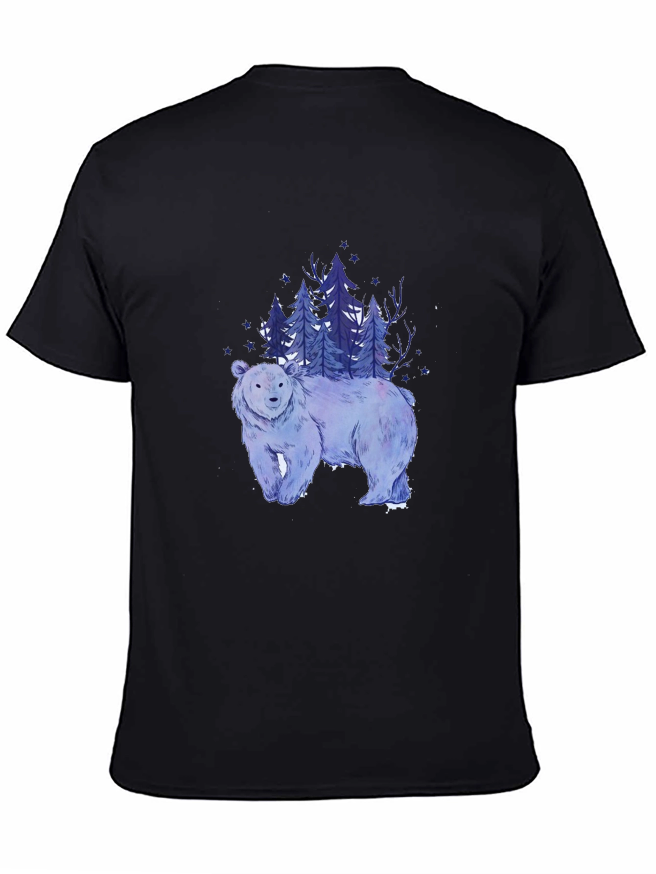 Black Bear & Forest Graphic T-Shirt view 4