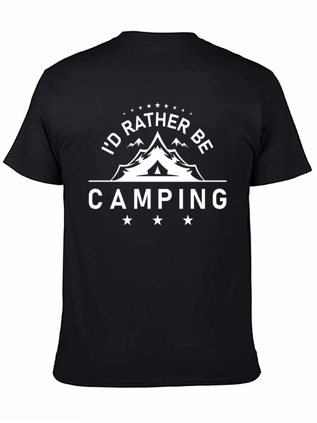 Black Camping Graphic Tee - I'd Rather Be Camping view 4