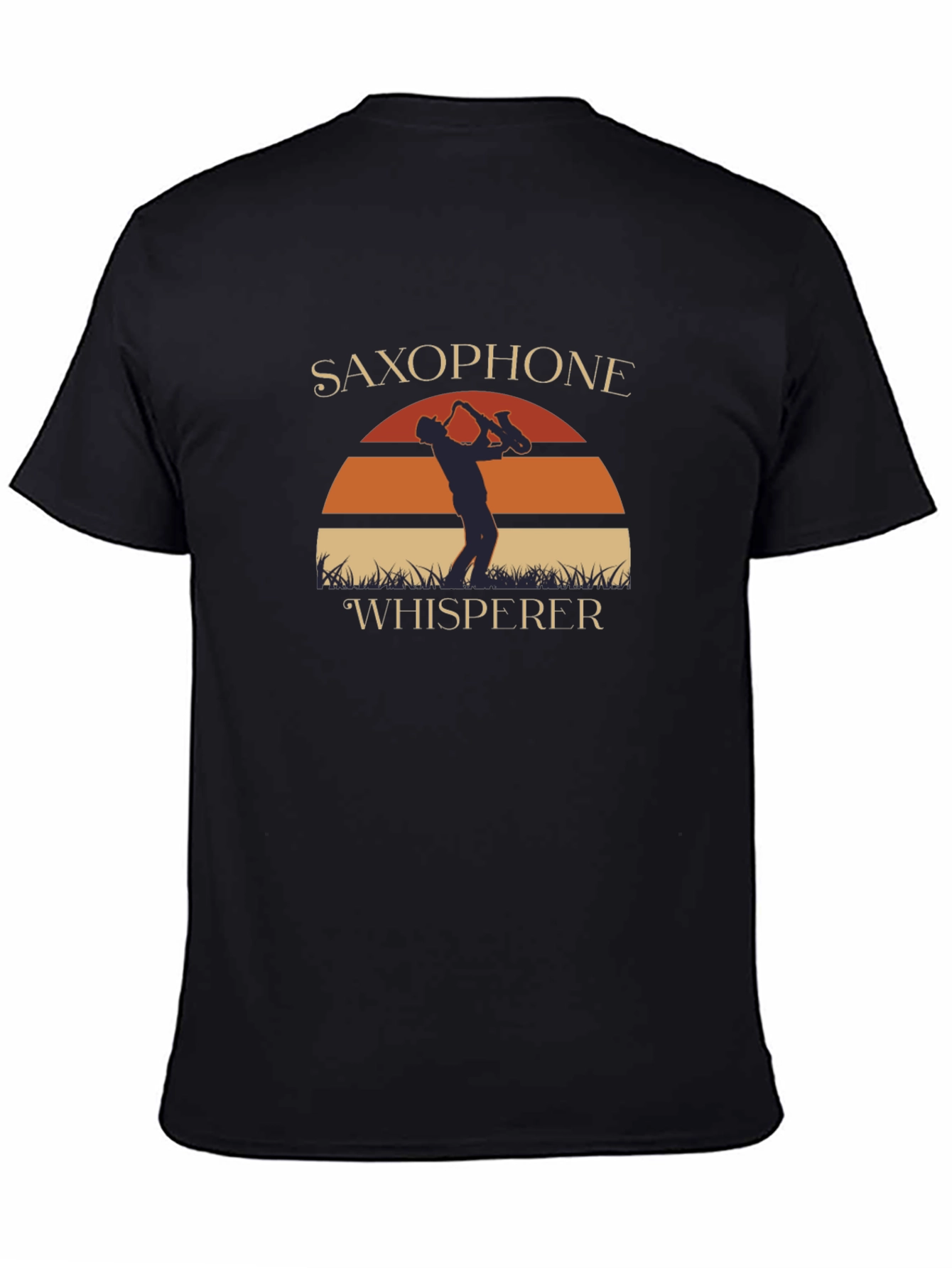 Black Saxophone Whisperer Graphic T-Shirt view 4