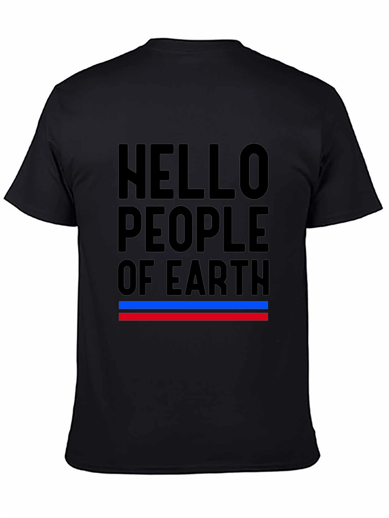 Black Hello People of Earth Graphic Tee view 4