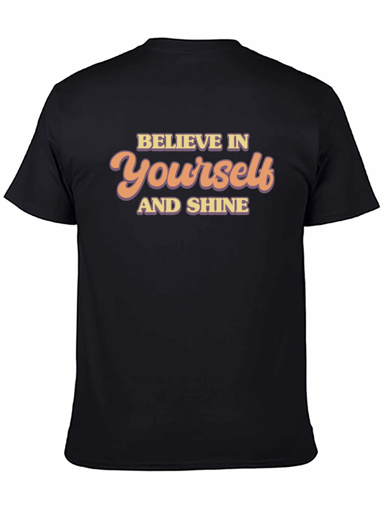 Black Believe In Yourself T-Shirt - Inspiring Graphic Tee view 4