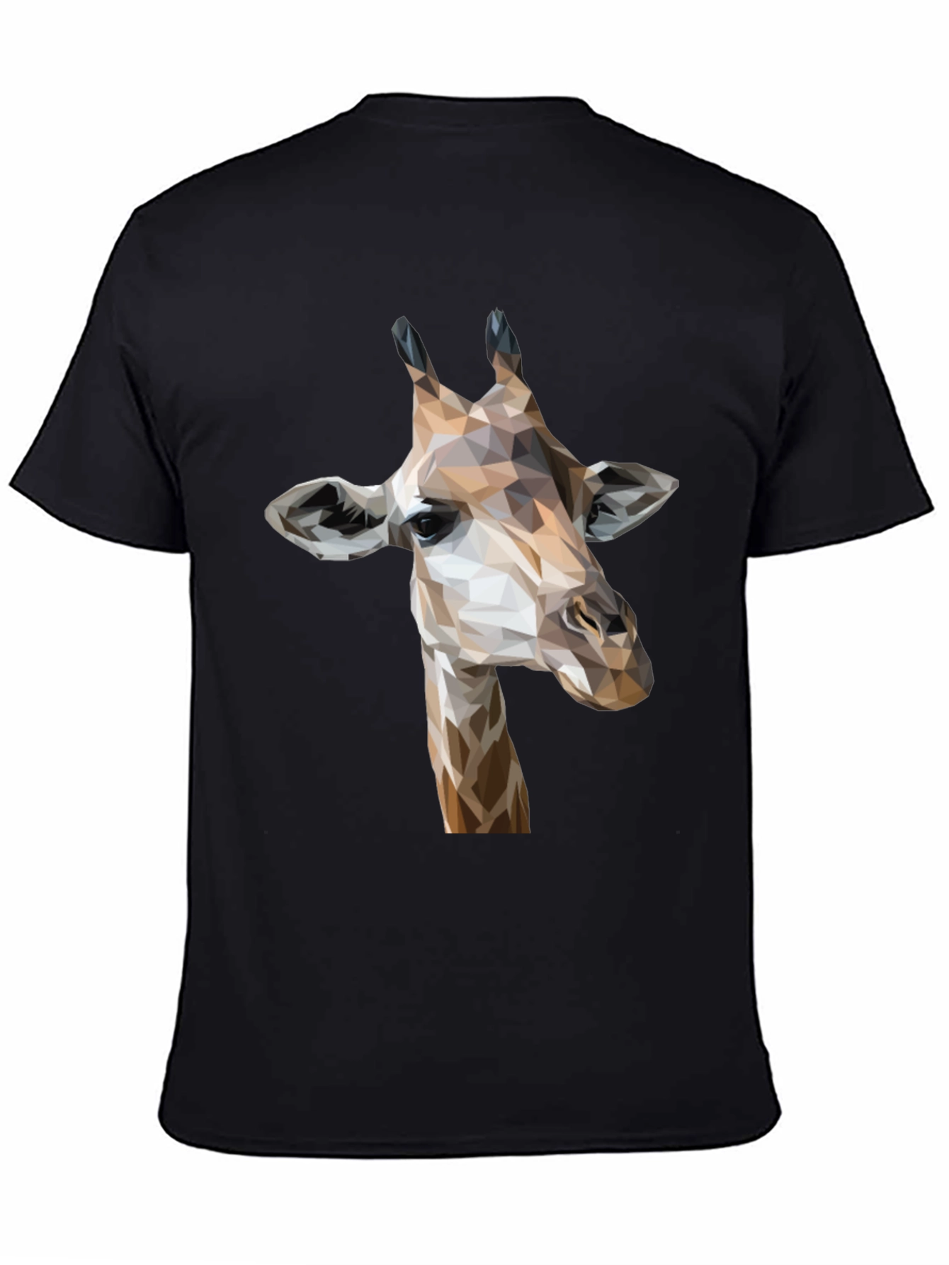 Black Geometric Giraffe Graphic Tee - Modern Animal Print Shirt view 4
