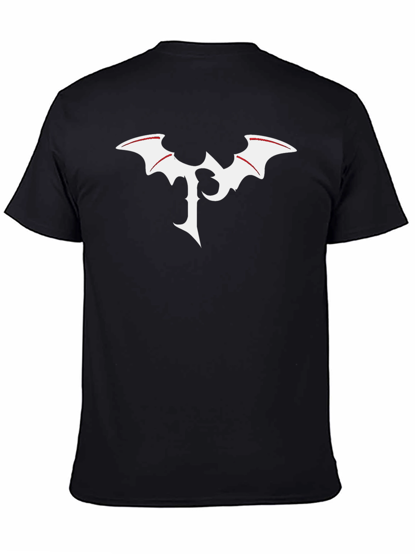 Black Graphic Tee - Bat Logo T-Shirt - Casual Wear view 4