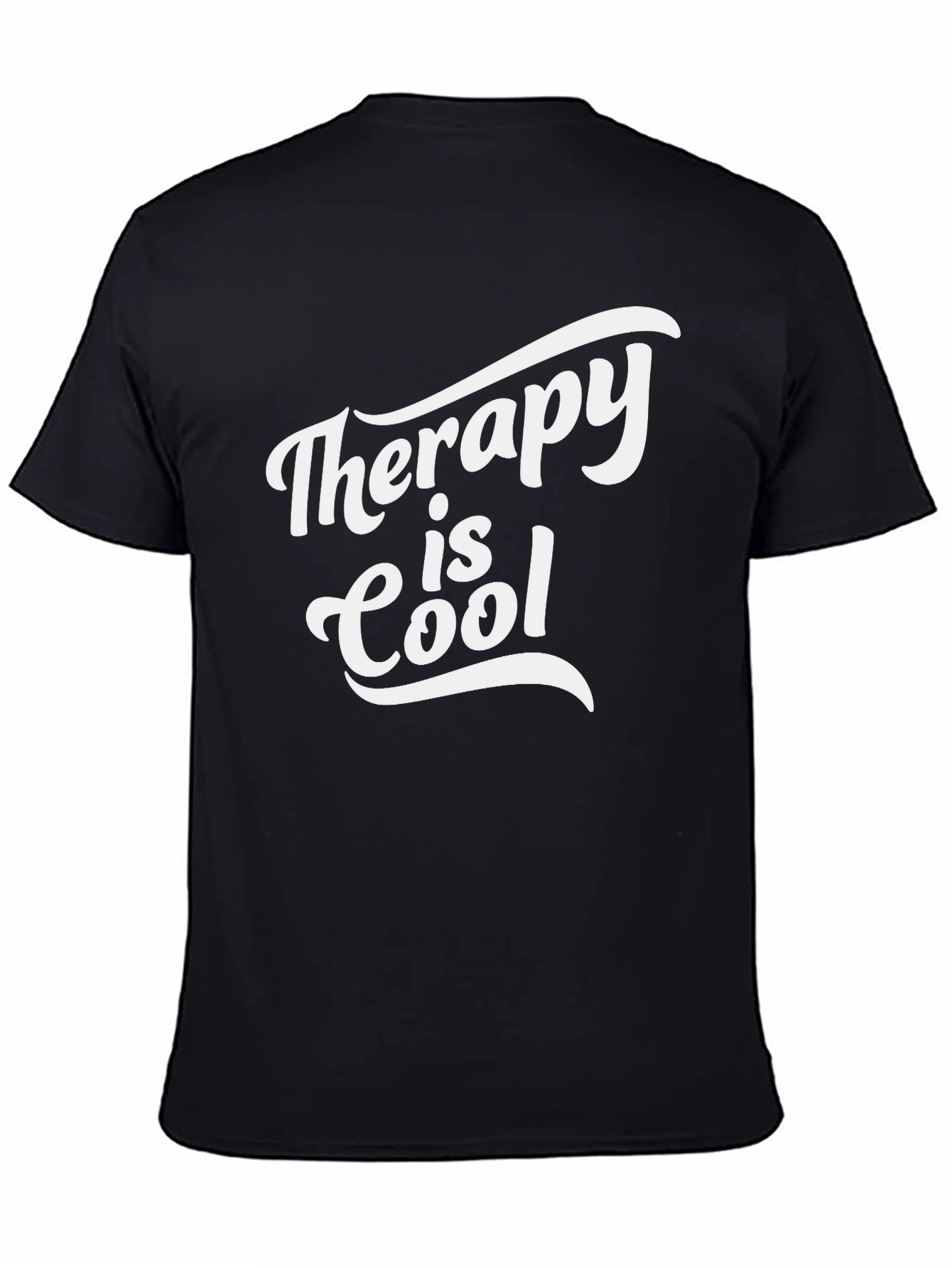 Black Therapy Is Cool Graphic Tee - Soft Cotton Comfort view 4