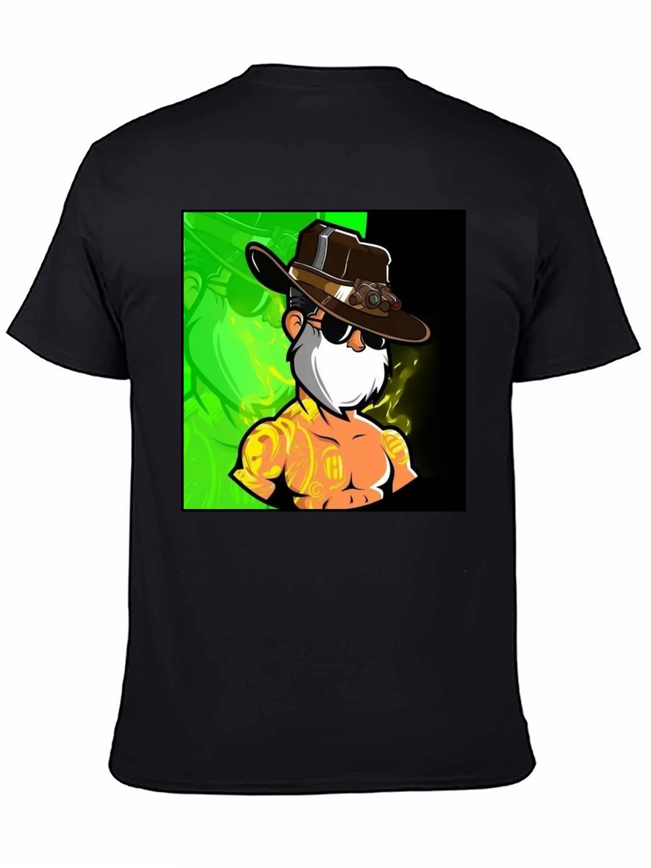 Black Cartoon Character Black T-Shirt view 4