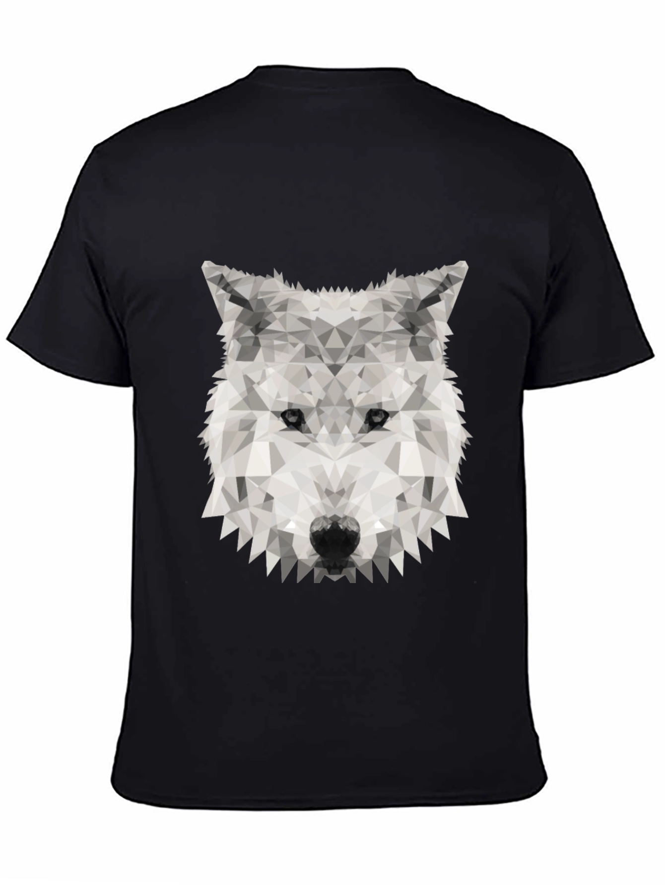 Black Geometric Wolf Graphic Tee - Stylish Black T-Shirt view 4