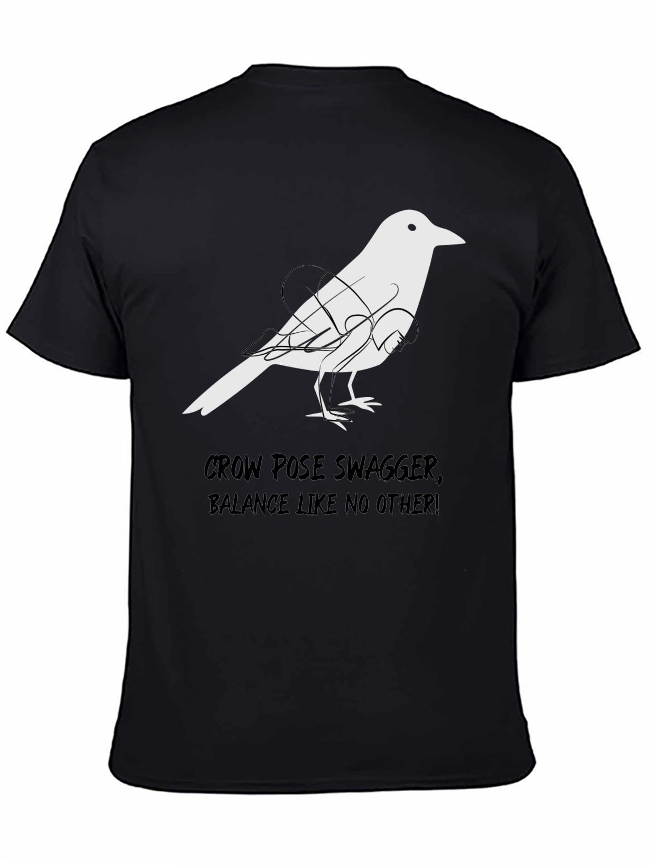 Black Crow Pose Swagger T-Shirt - Balance Like No Other view 4