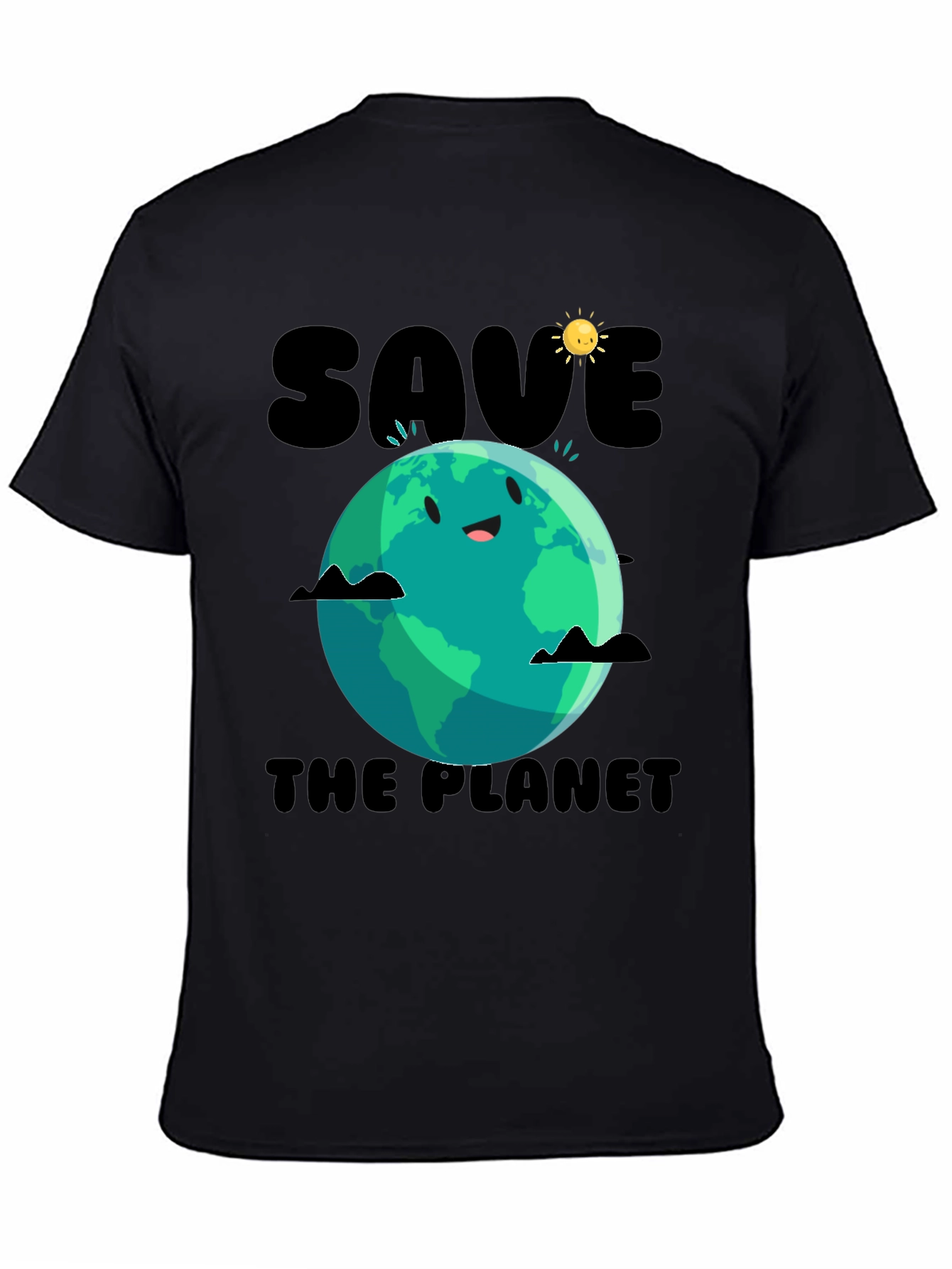 Black Save the Planet Graphic Tee - Earth Day view 4