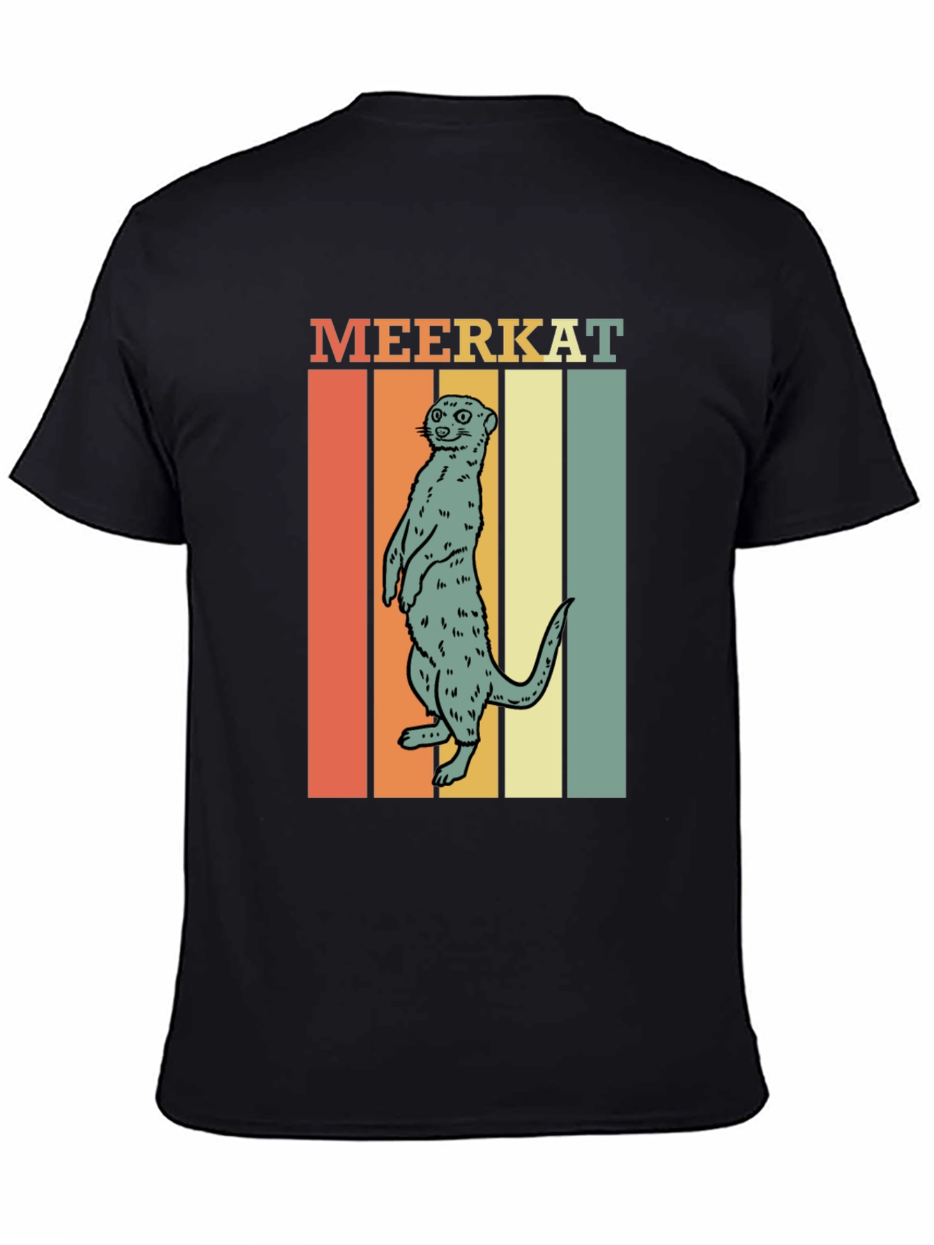 Black Retro Meerkat Graphic Tee - Unique Animal Lover Shirt view 4