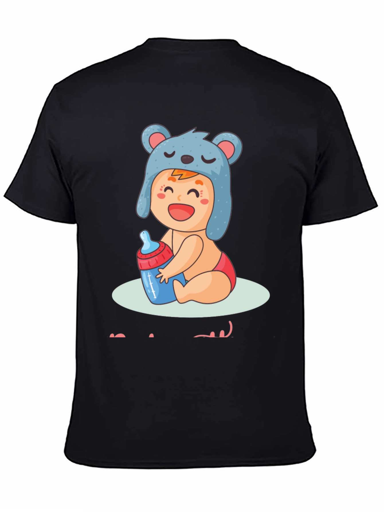 Black Cute Baby Graphic T-Shirt - Soft Cotton Tee view 4