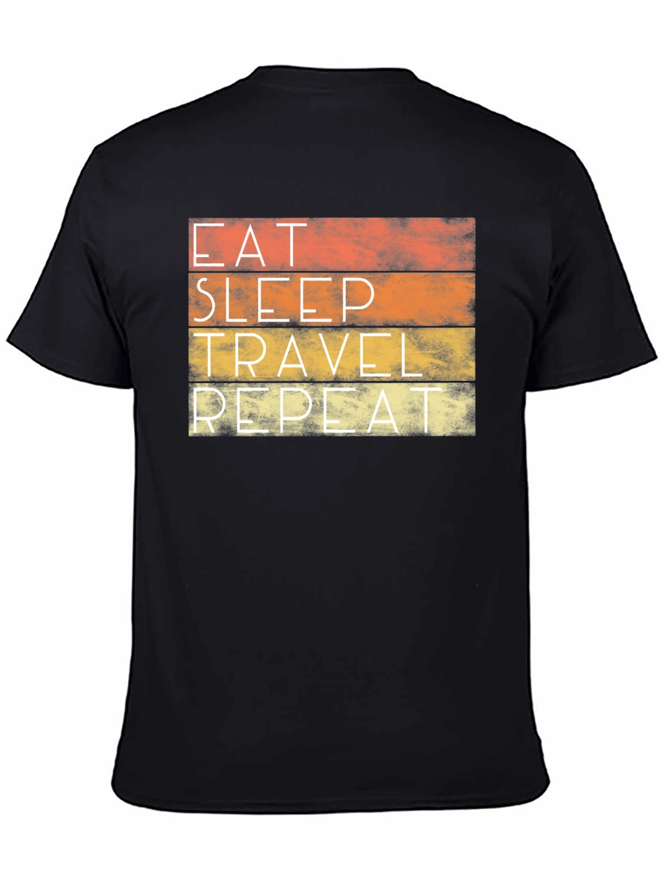 Black Eat Sleep Travel Repeat Graphic Tee view 4