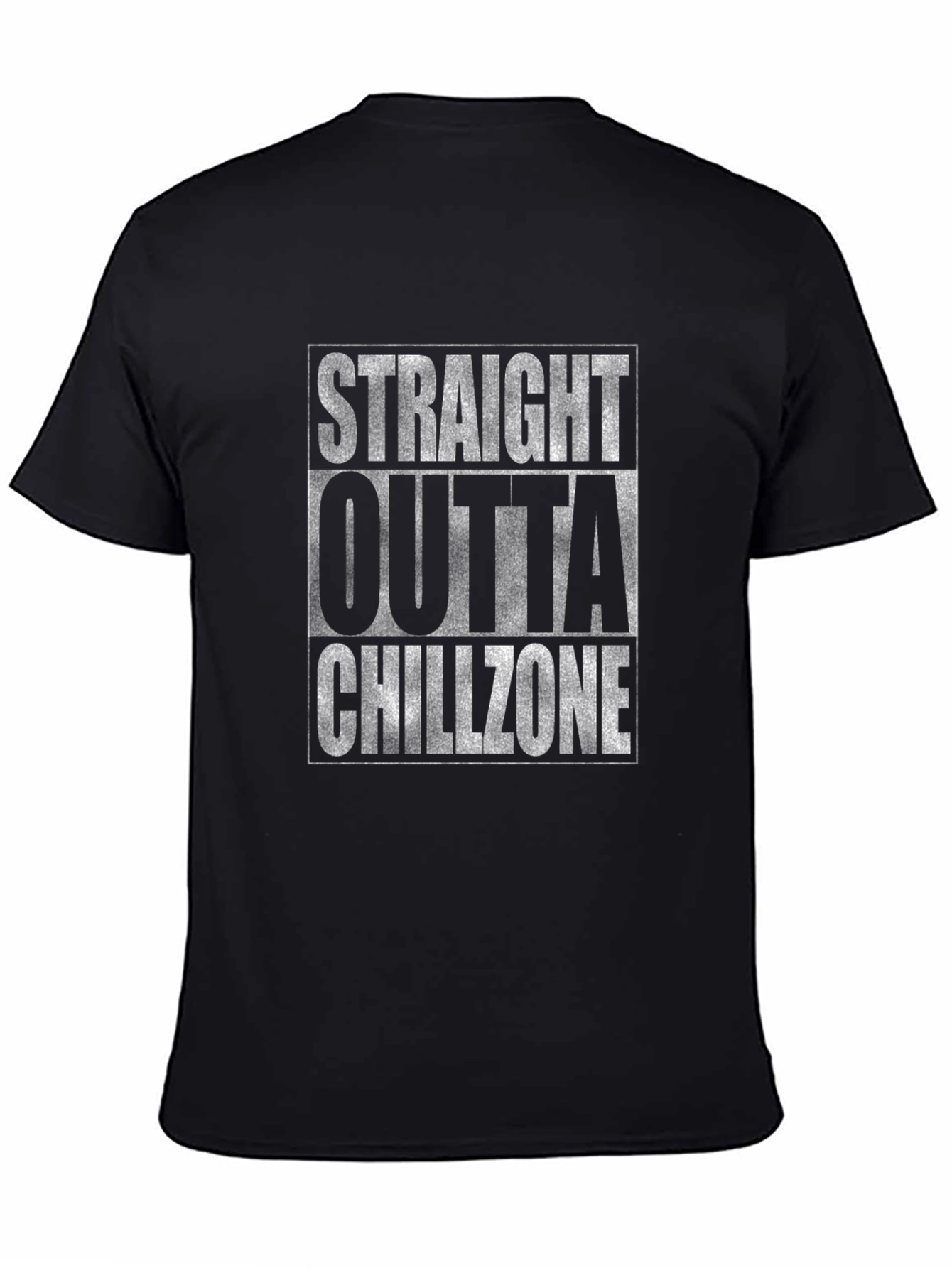Black Straight Outta Chillzone Black Graphic Tee view 4