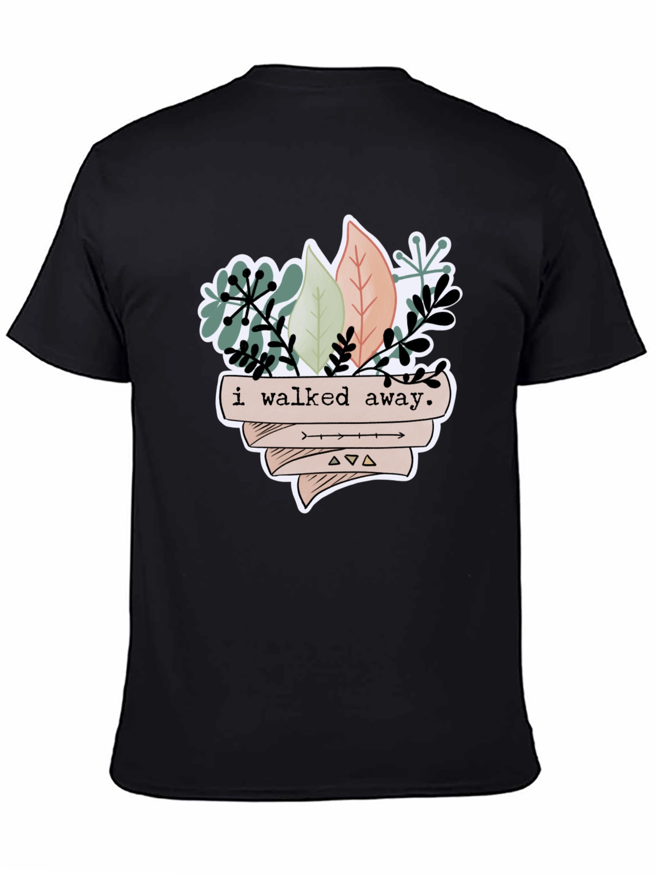 Black I Walked Away Plant Graphic Tee - Unisex view 4