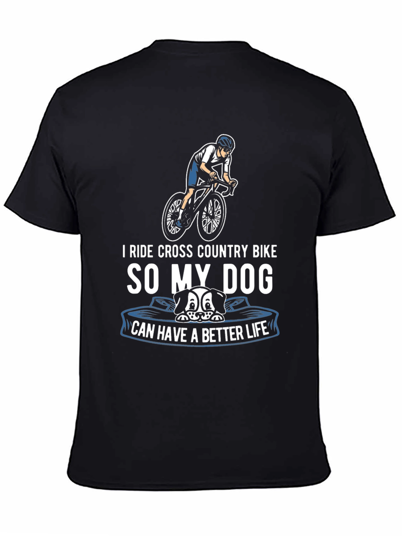 Black Dog Lover Cycling T-Shirt - Better Life Design view 4