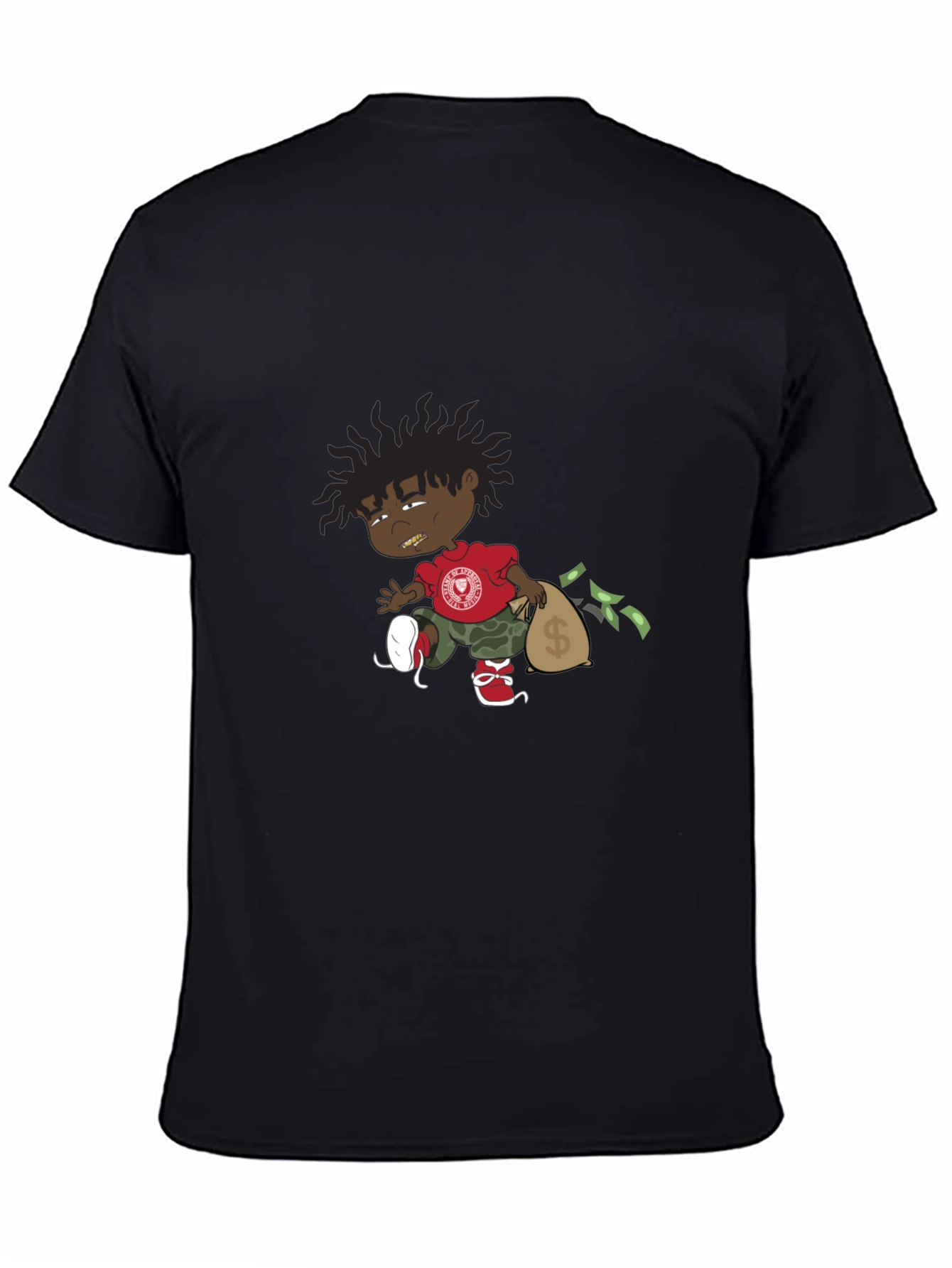 Black Cartoon Graphic Black T-Shirt view 4