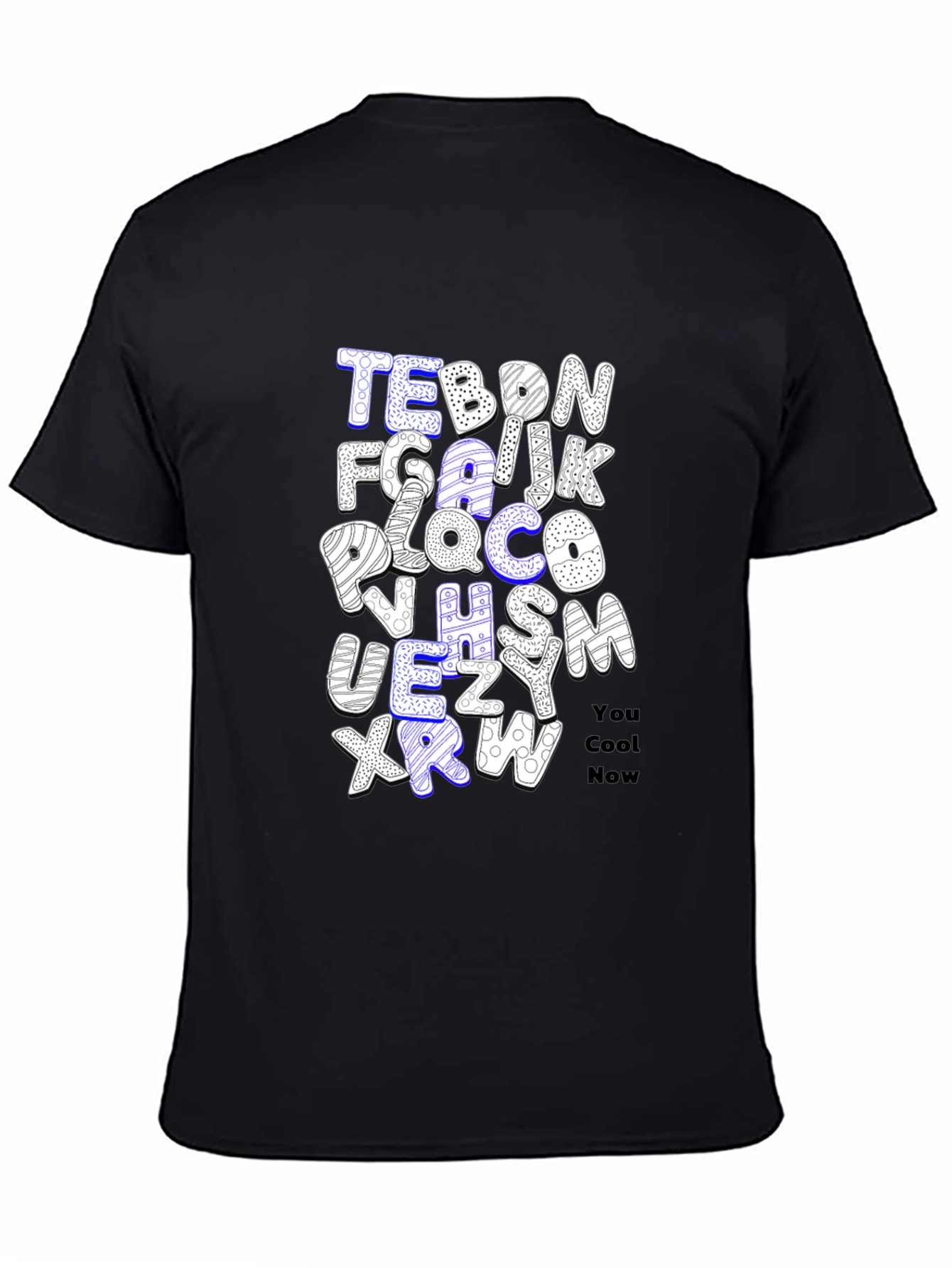 Black Alphabet Letter T-Shirt - You Cool Now view 4