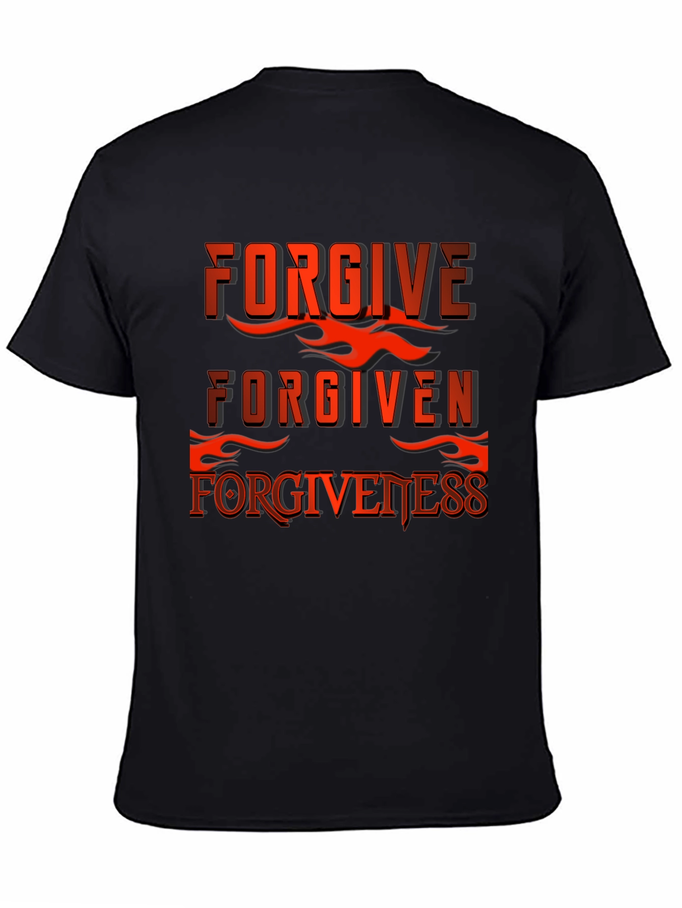 Black Forgive Forgiven Forgiveness Graphic T-Shirt view 4