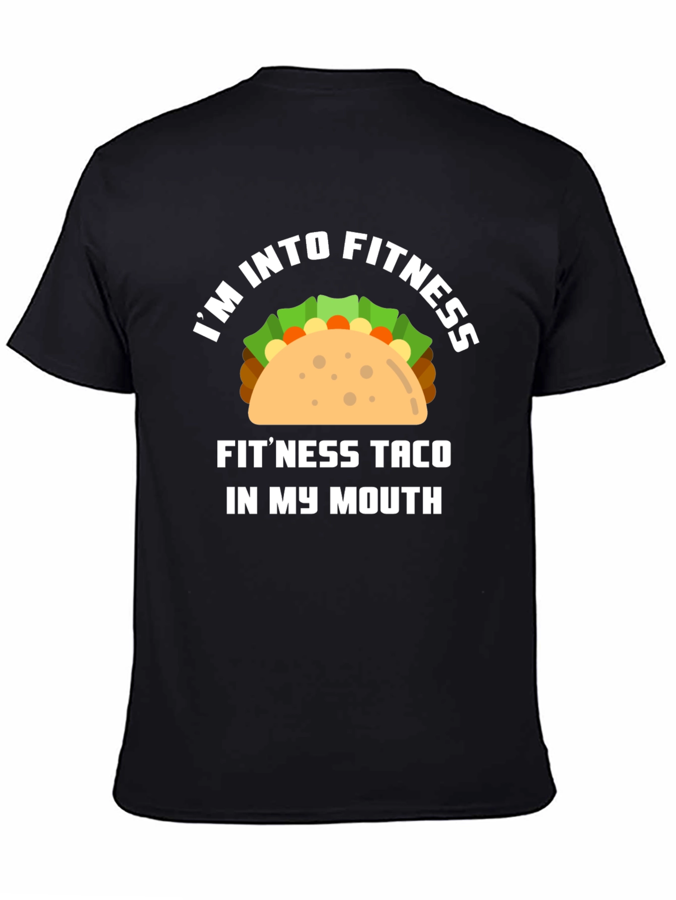 Black Fitness Taco Graphic Tee - Funny Workout Shirt view 4