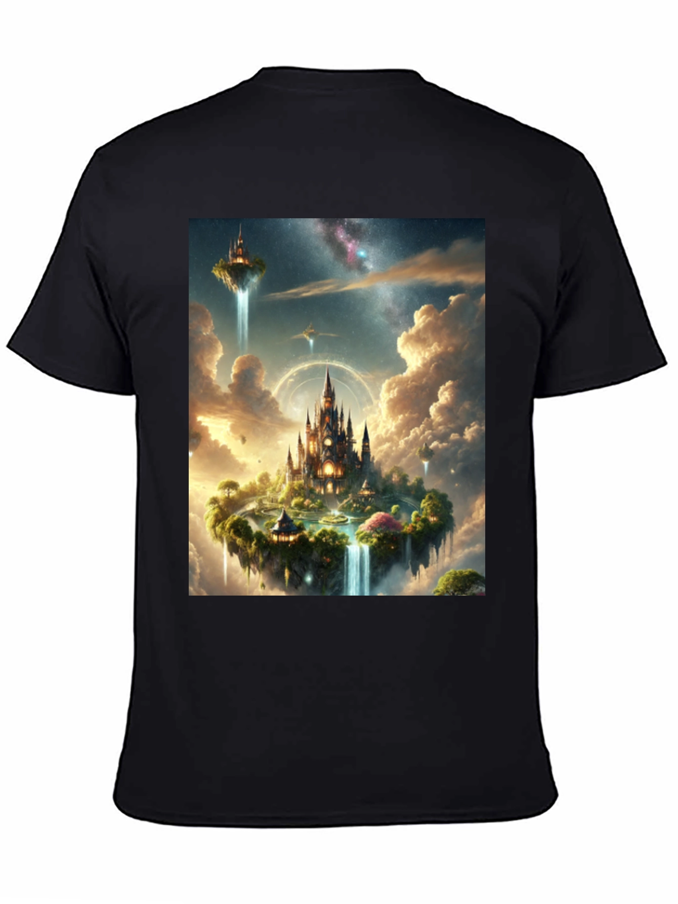 Black Fantasy Island Graphic Tee - Black Cotton Shirt view 4