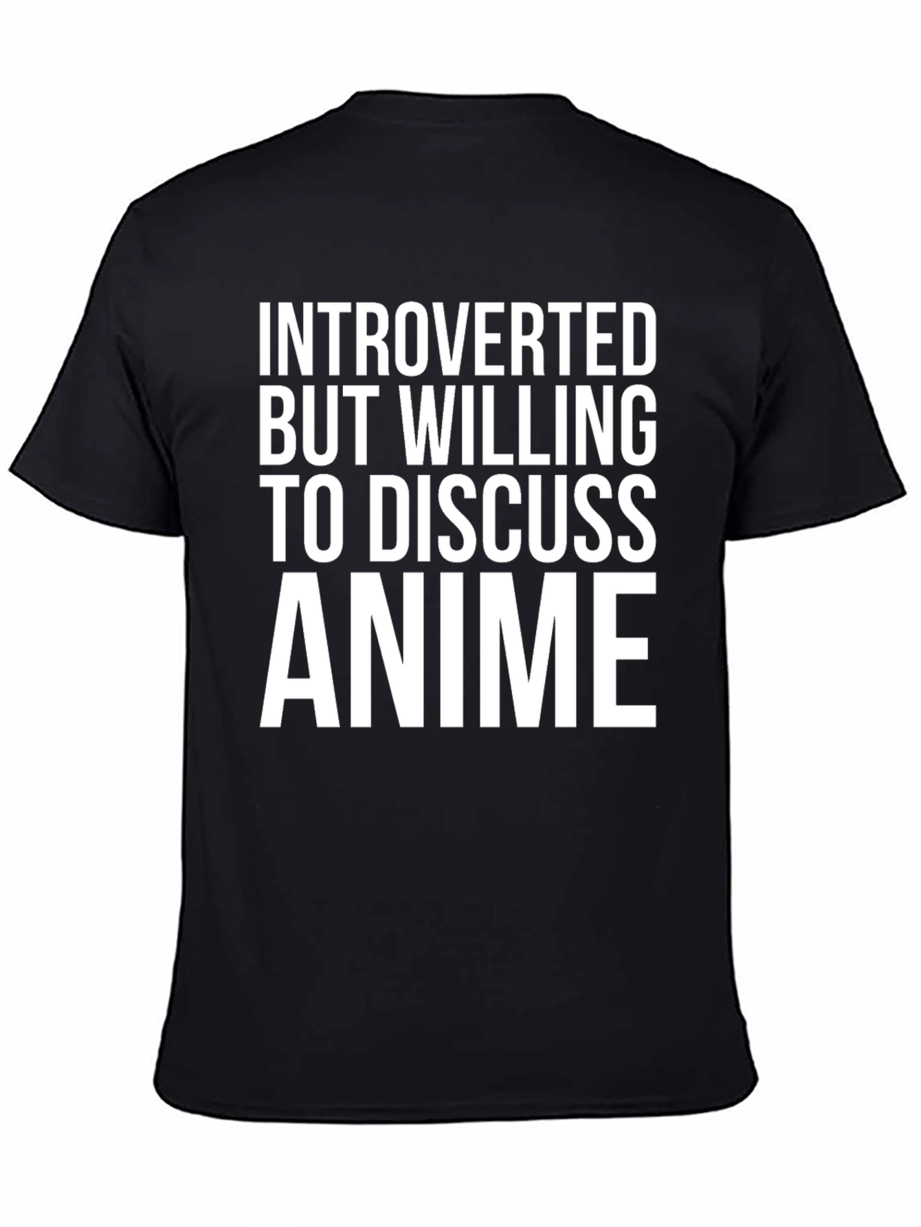 Black Introverted Anime Lover Graphic T-Shirt view 4
