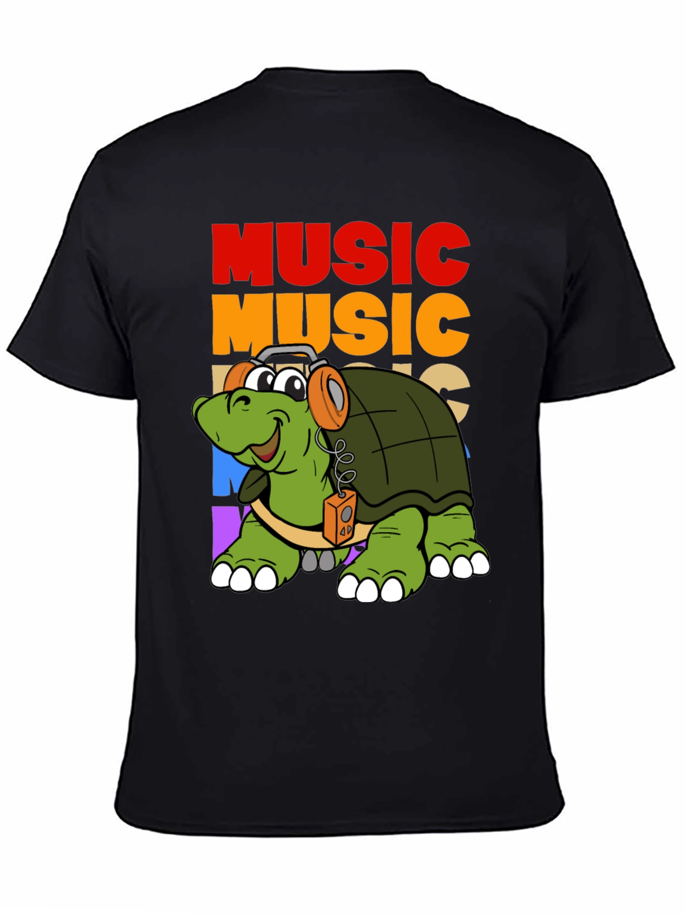 Black Music Turtle Graphic T-Shirt view 4
