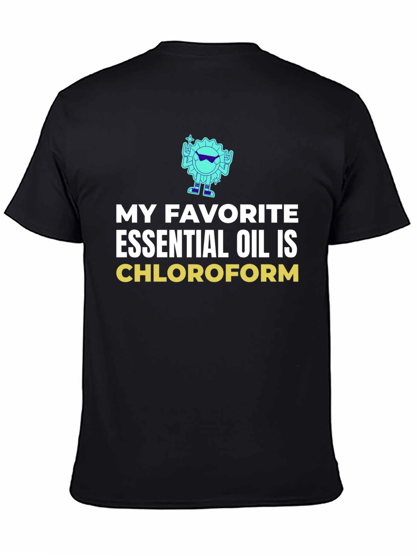 Black Chloroform Essential Oil Graphic T-Shirt view 4
