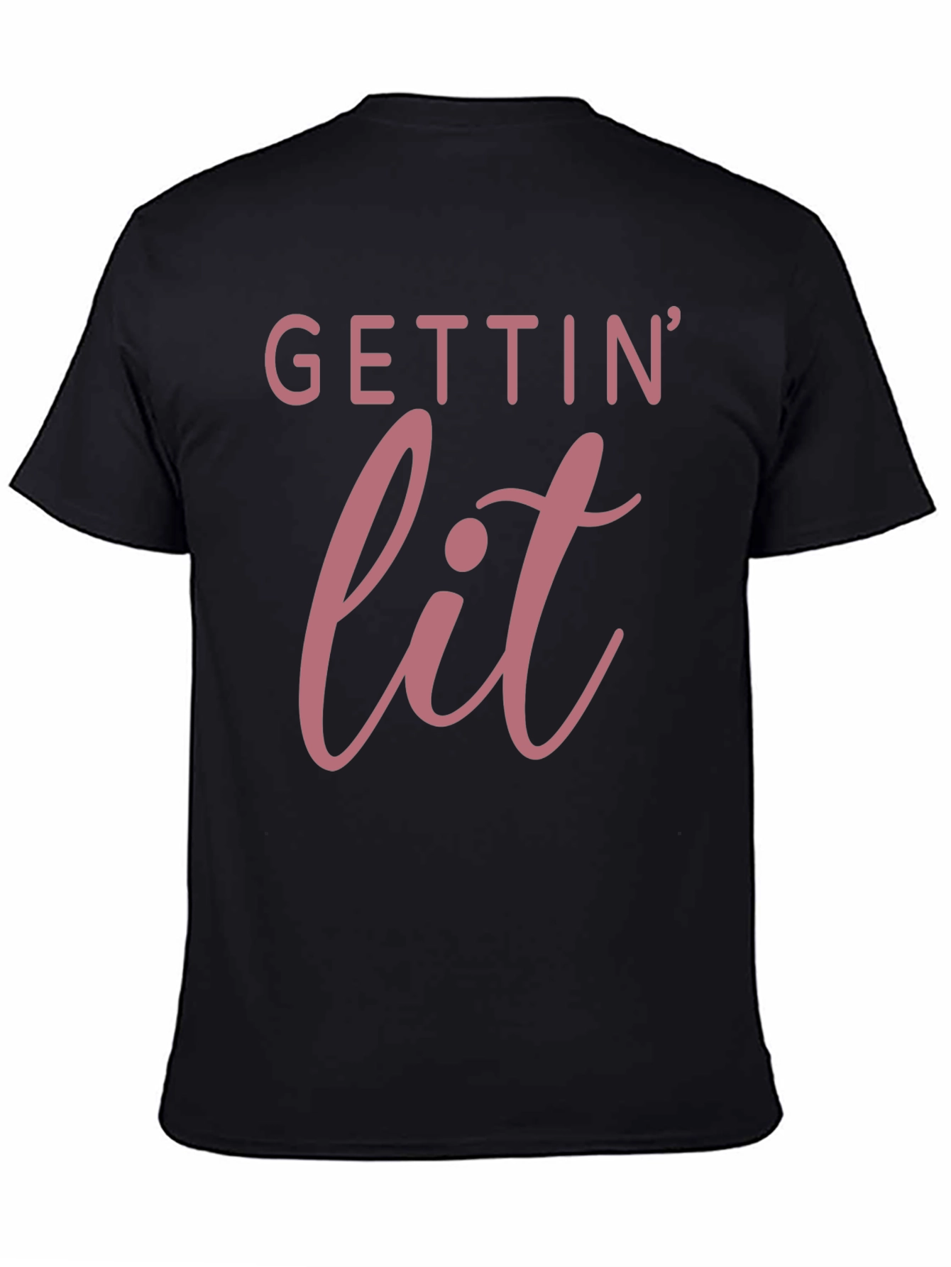 Black Gettin' Lit T-Shirt - Black Casual Tee view 4