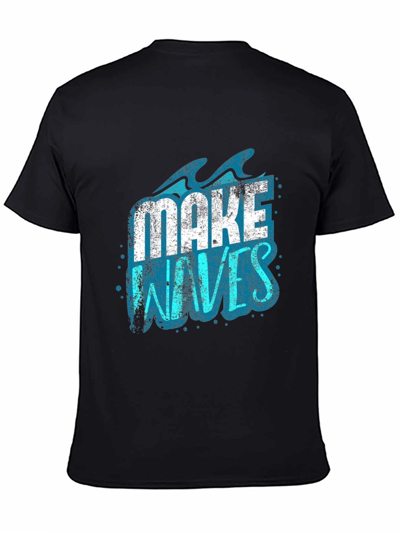 Black Make Waves Graphic Tee - Black Short Sleeve T-Shirt view 4
