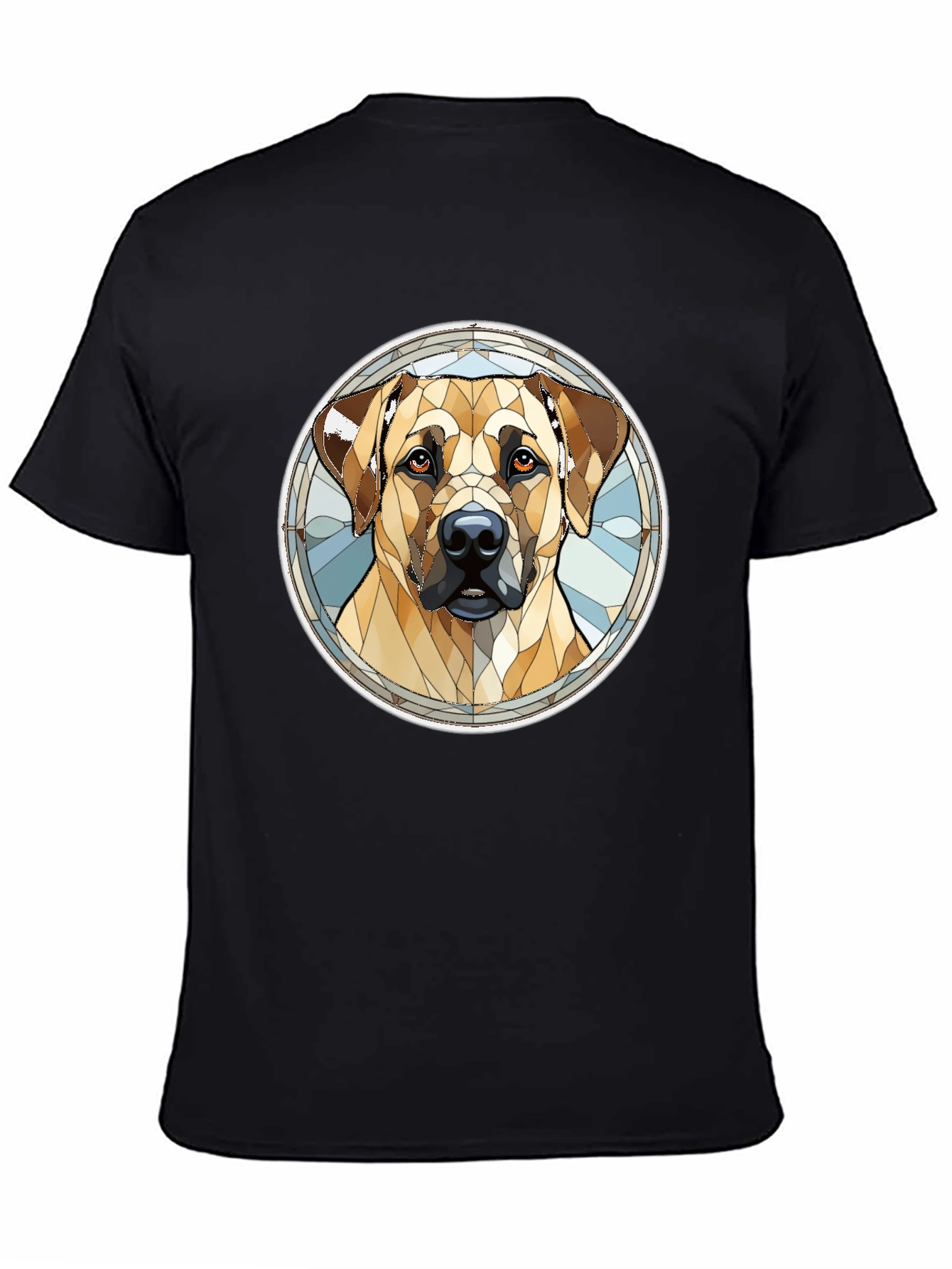 Black Dog Stained Glass Style Graphic Tee - Black view 4