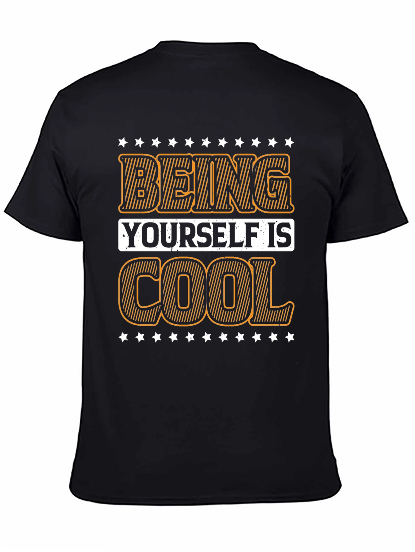 Black Being Yourself is Cool Black Graphic Tee view 4