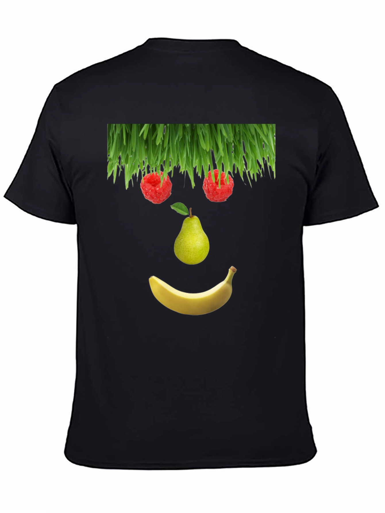 Black Fruit Face Graphic Black T-Shirt view 4