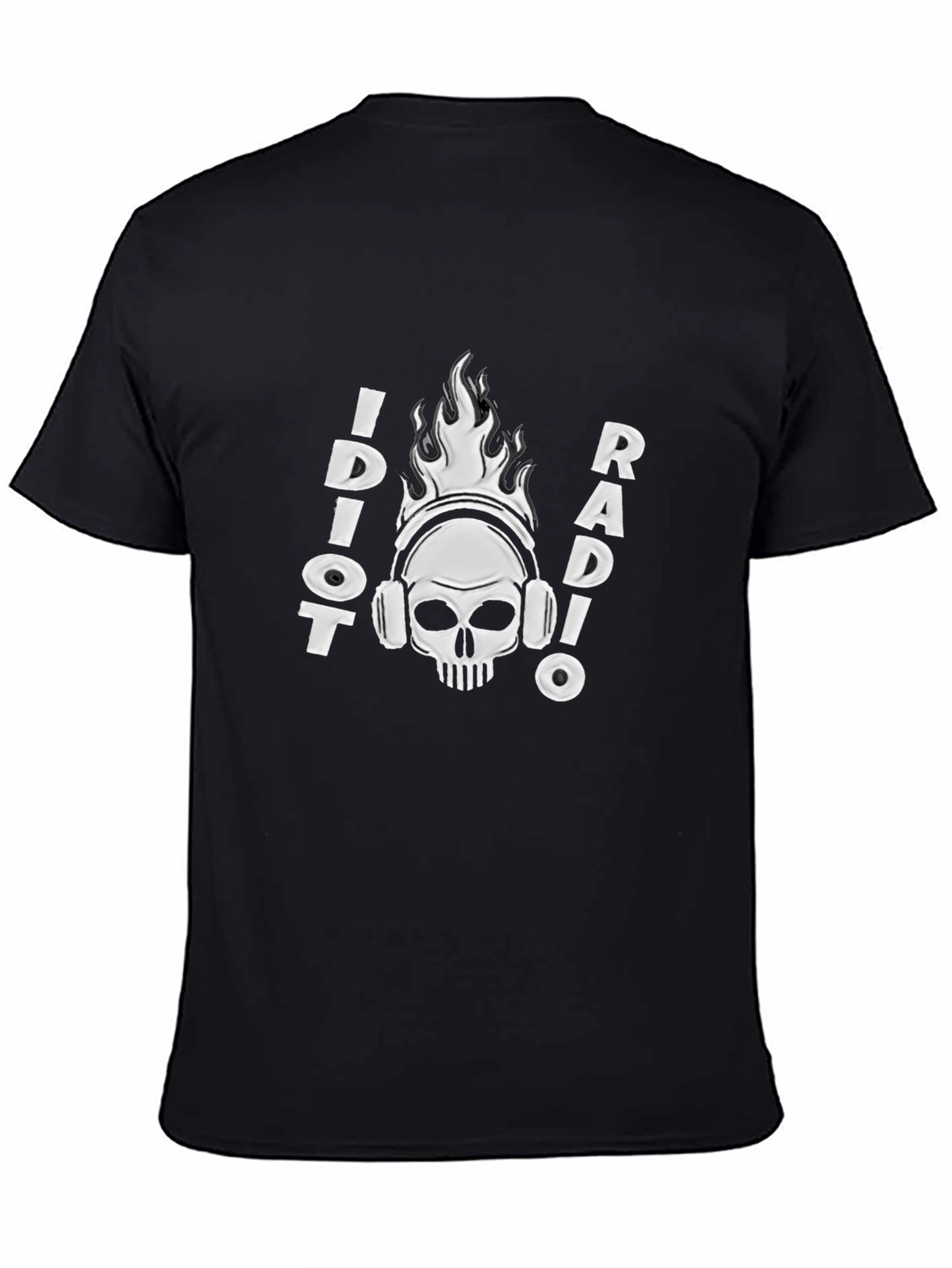 Black Idiot Radio Graphic Tee - Black Cotton T-Shirt view 4