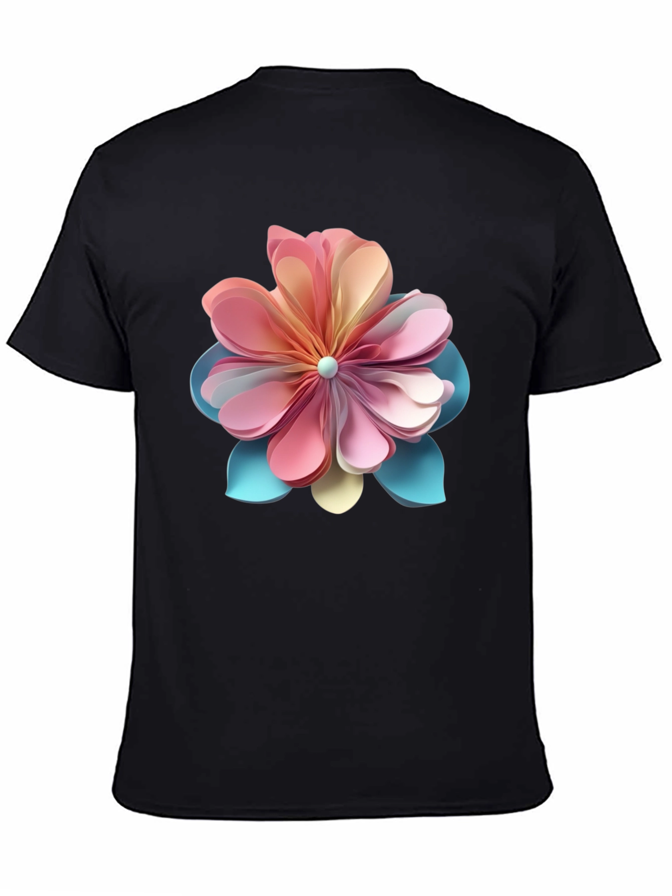 Black Floral Graphic Tee - Stylish Statement Shirt view 4