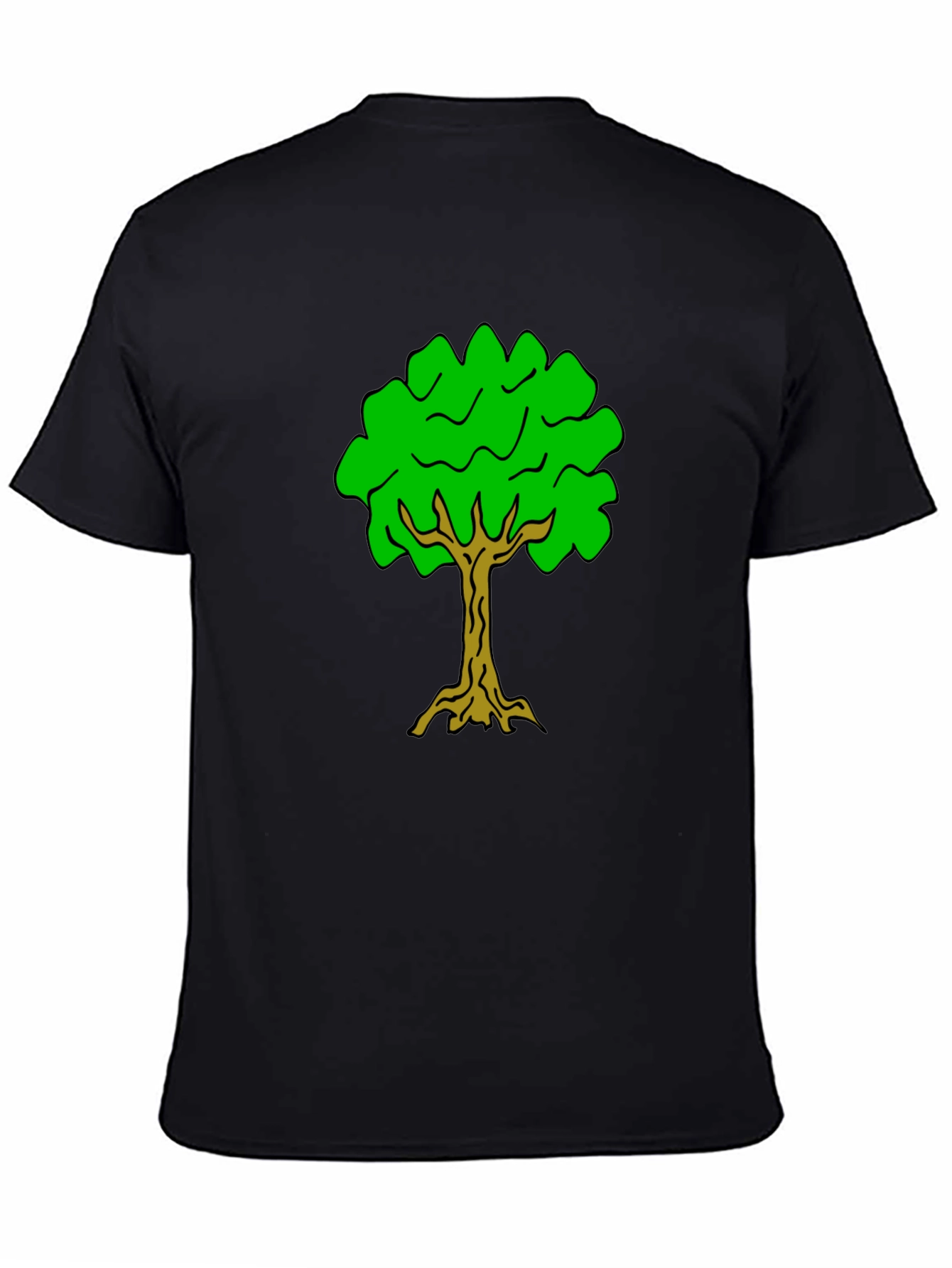 Black Men's Black Tree Graphic T-Shirt view 4