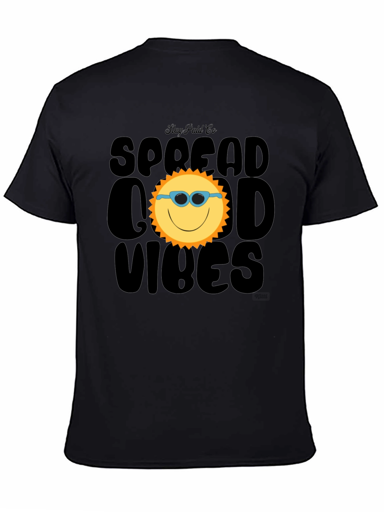 Black Spread Good Vibes Black Graphic Tee view 4