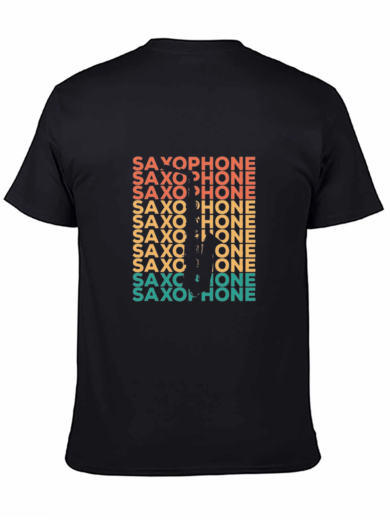 Black Retro Saxophone Player Graphic Tee view 4