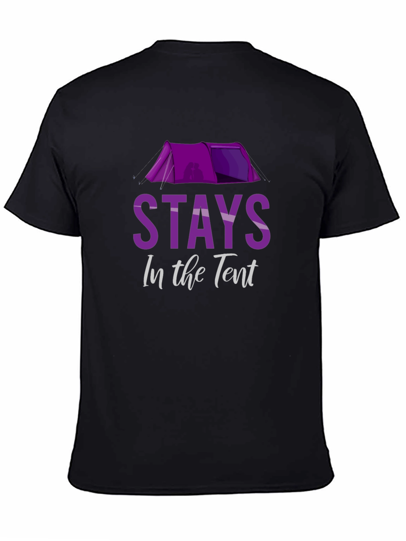 Black Stays in the Tent Novelty Camping T-Shirt view 4