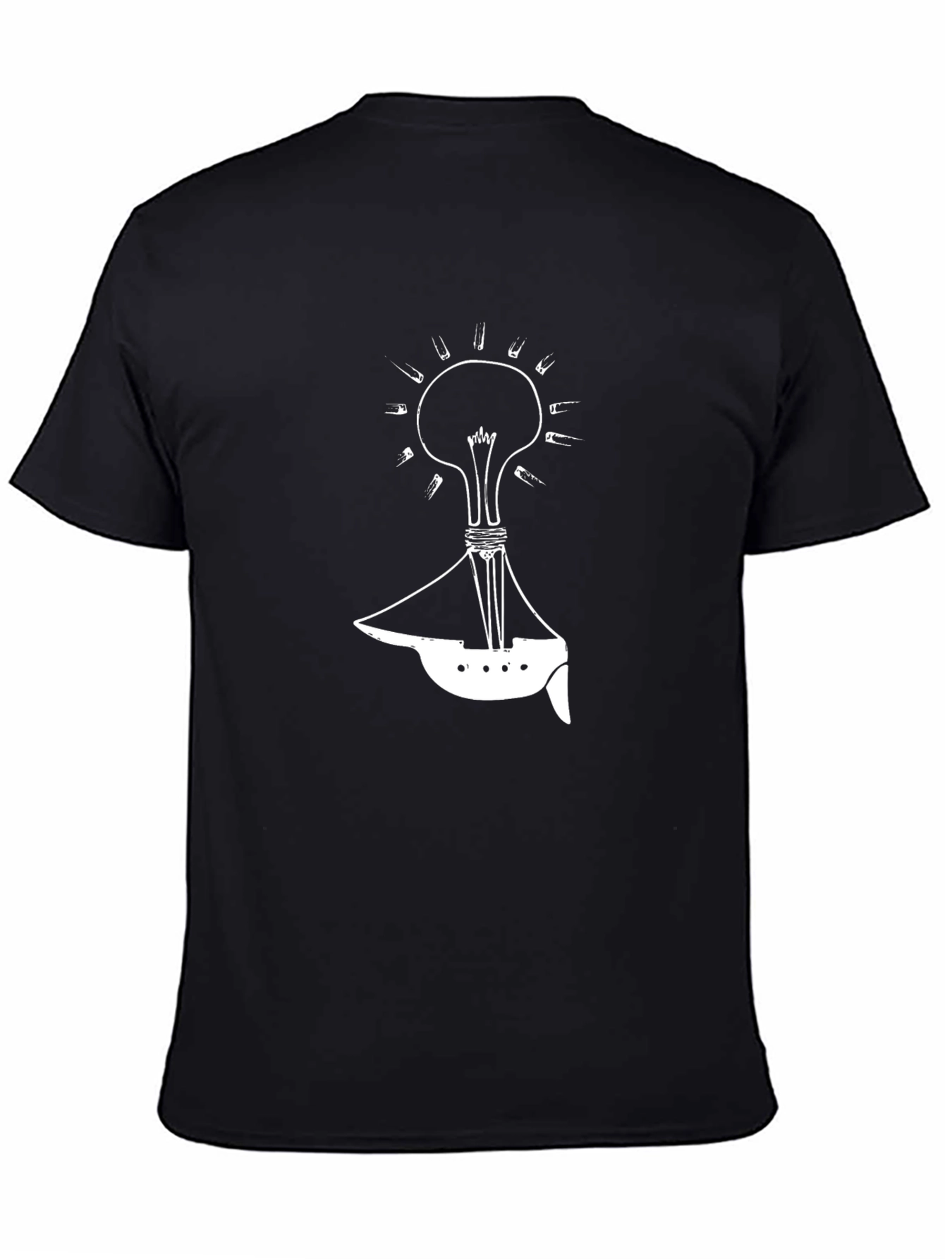 Black Light Bulb Boat Graphic Tee - Unique Design view 4
